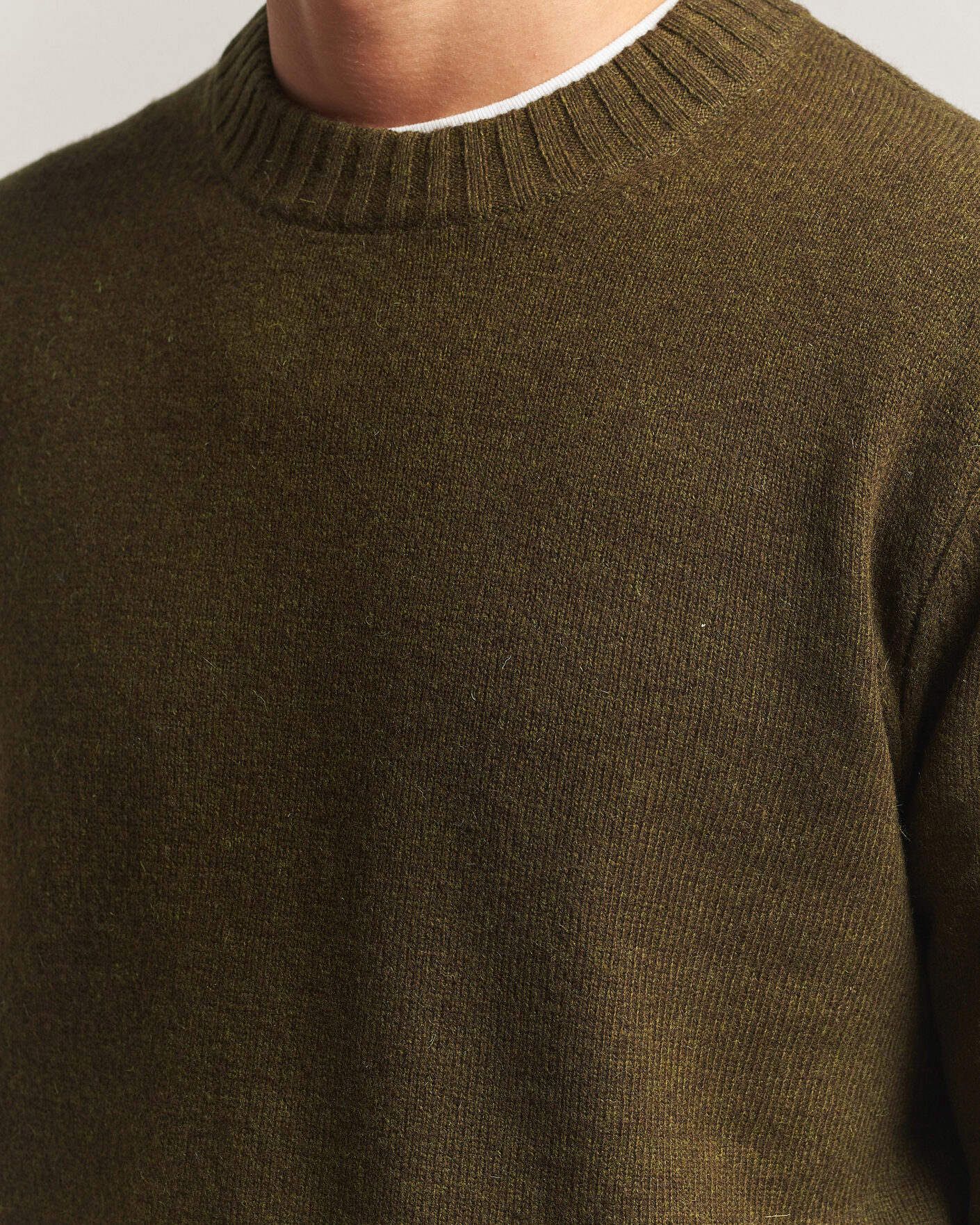 Uomini | Maglieria | A Day's March | Marlow Lambswool Sweater Forest Green