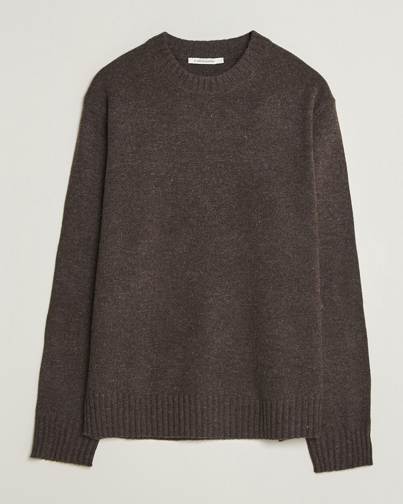 Uomini | Maglieria | A Day's March | Marlow Lambswool Sweater Dark Brown