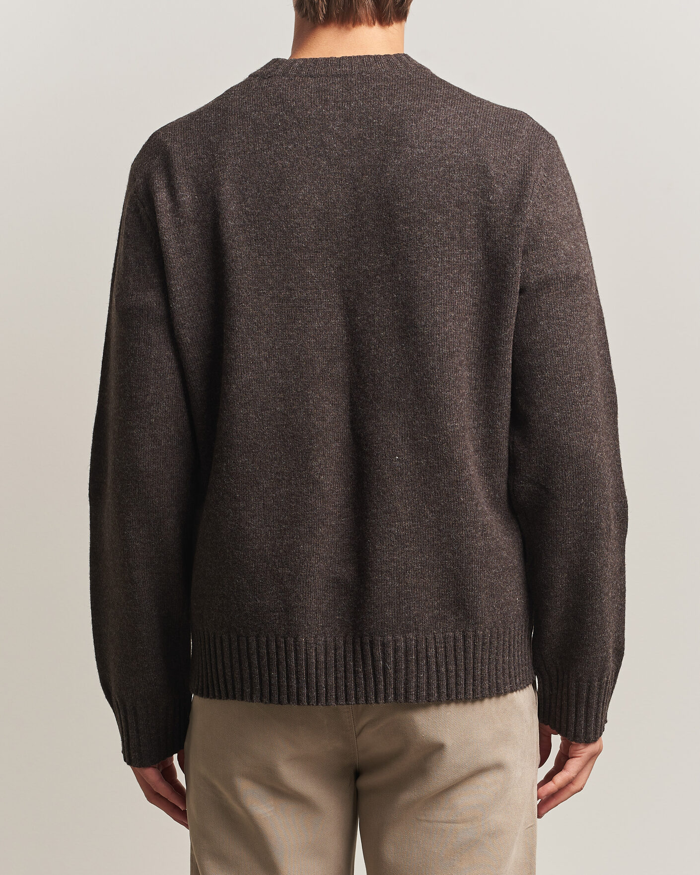 Uomini | Maglieria | A Day's March | Marlow Lambswool Sweater Dark Brown