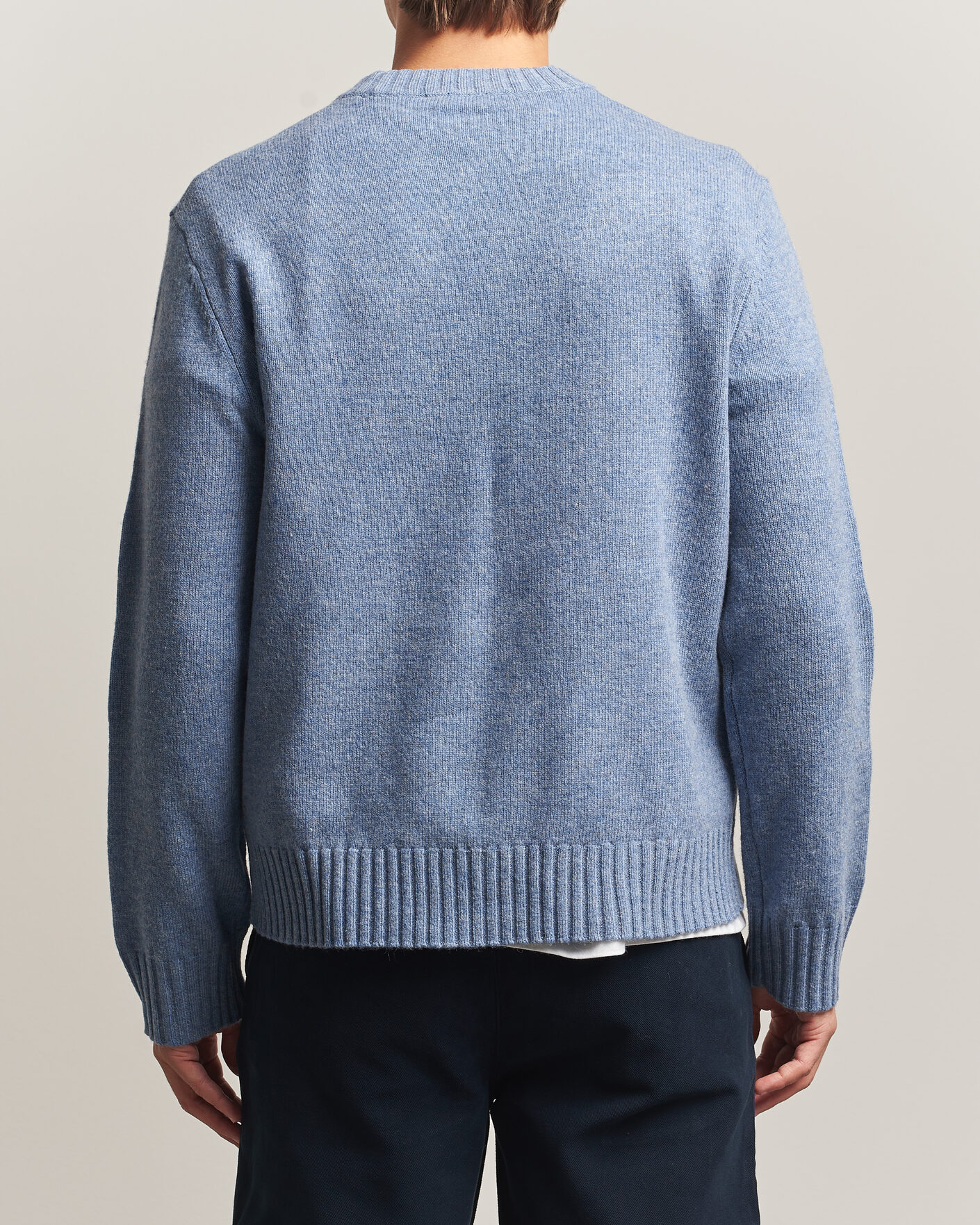Uomini | Maglieria | A Day's March | Marlow Lambswool Sweater Misty Blue