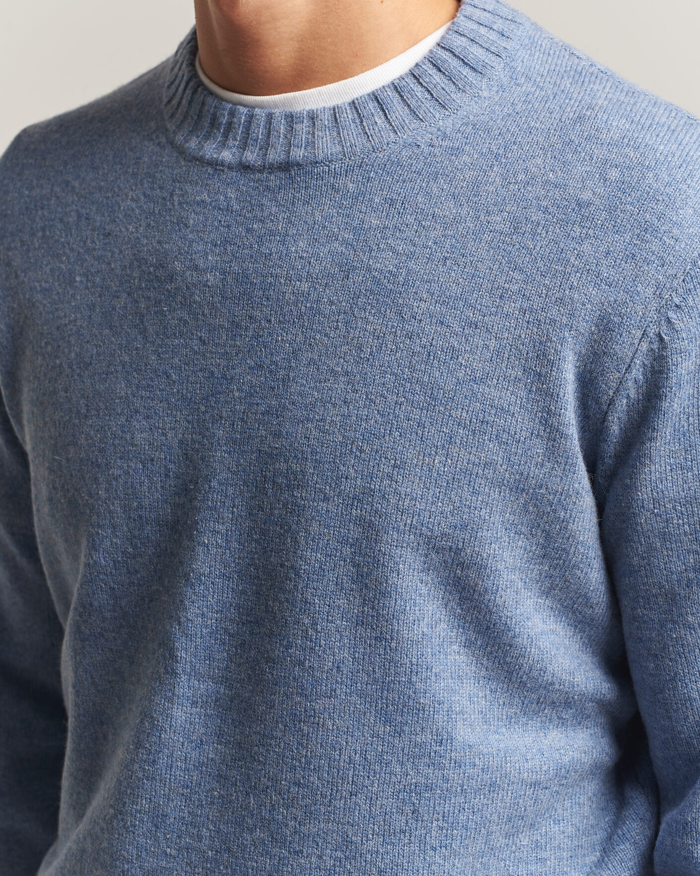 Uomini | Maglieria | A Day's March | Marlow Lambswool Sweater Misty Blue