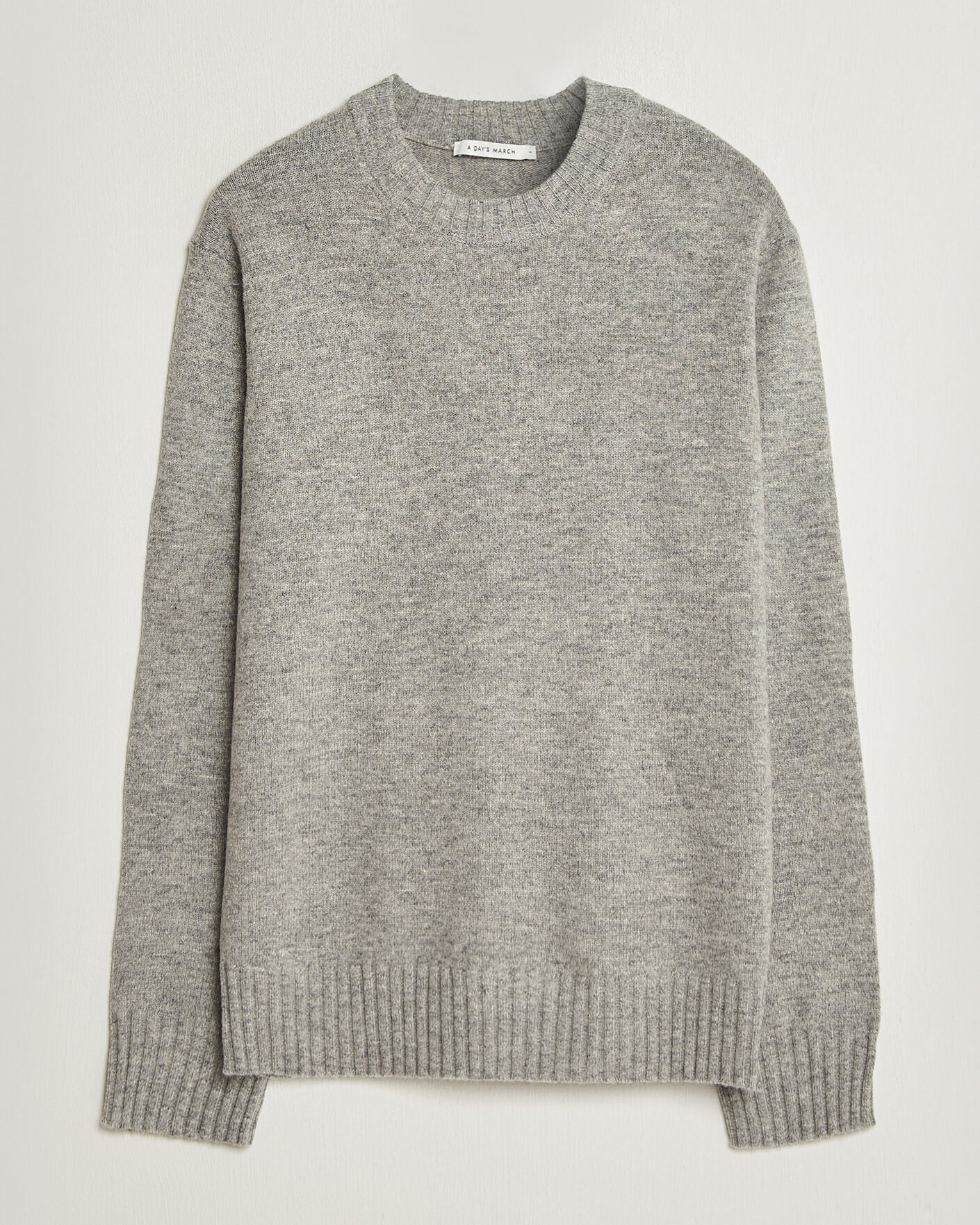 Uomini | Maglieria | A Day's March | Marlow Lambswool Sweater Grey Melange