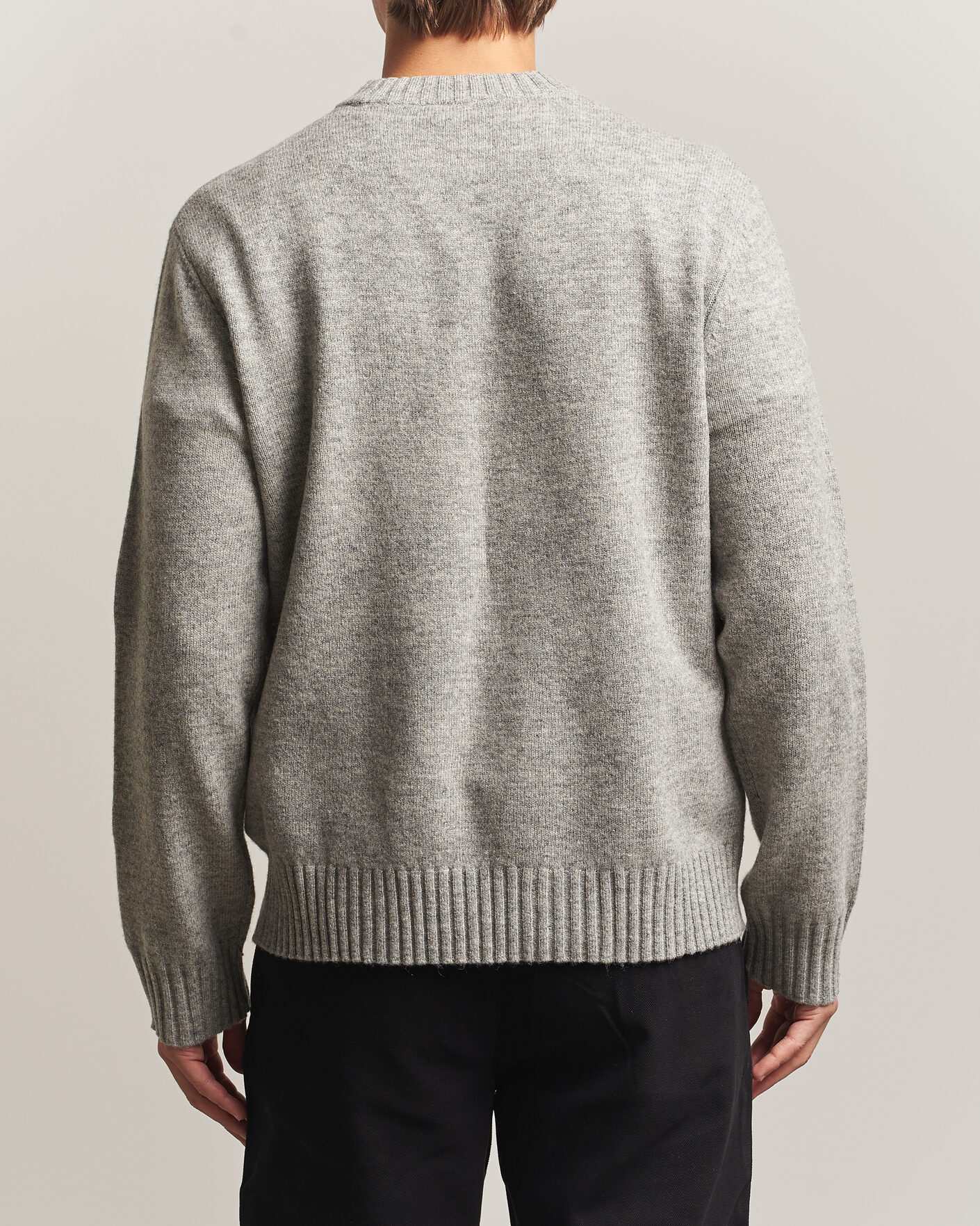 Uomini | Maglieria | A Day's March | Marlow Lambswool Sweater Grey Melange
