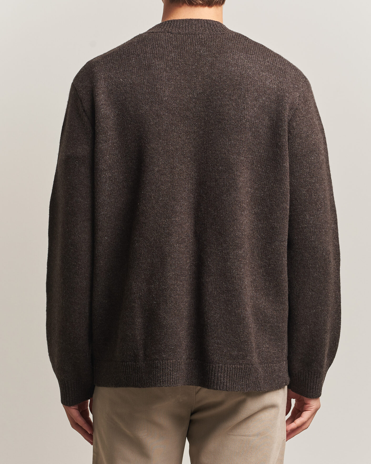 Uomini | Maglieria | A Day's March | Jarrow Lambswool Cardigan Dark Brown