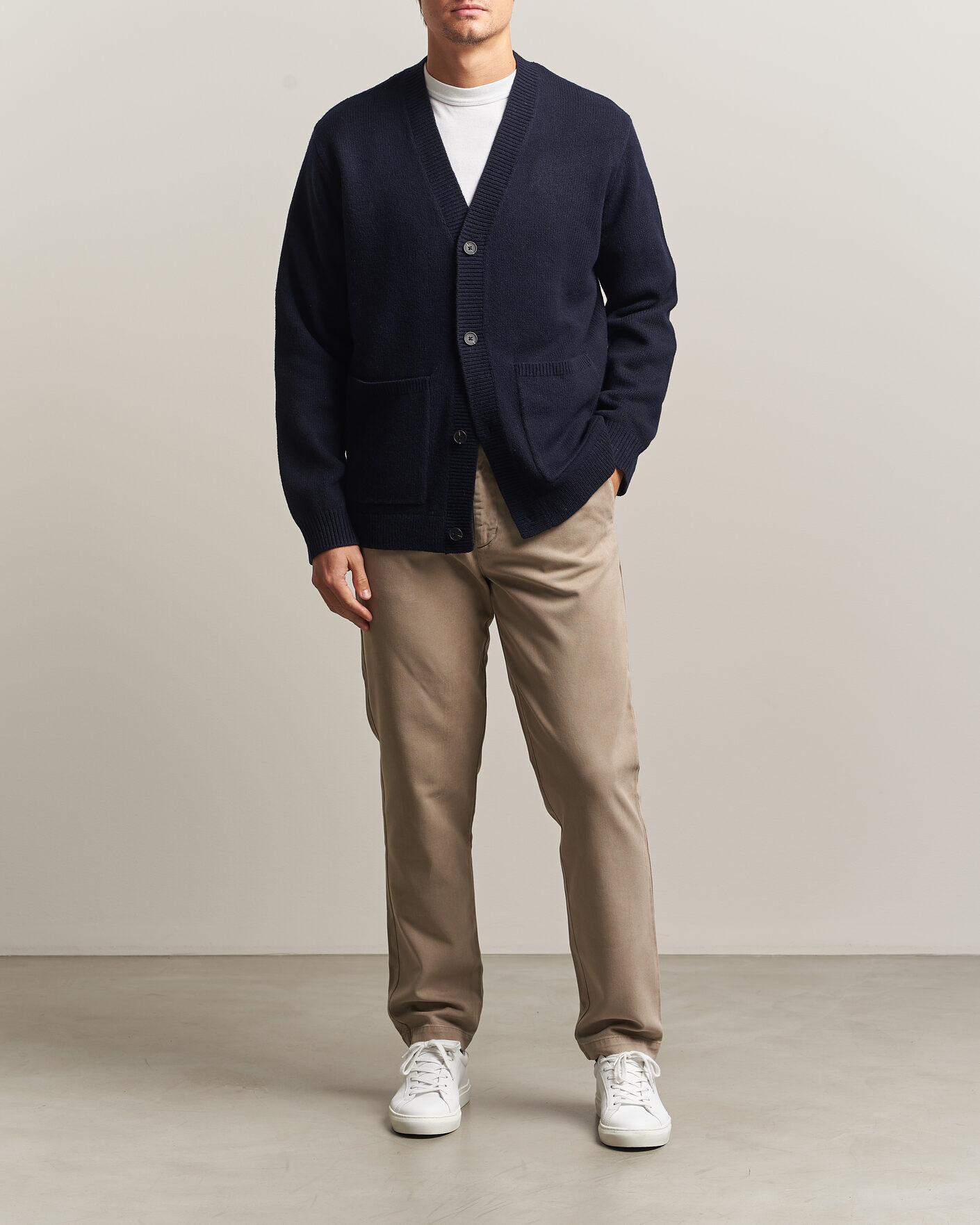 Uomini | Maglieria | A Day's March | Jarrow Lambswool Cardigan Navy