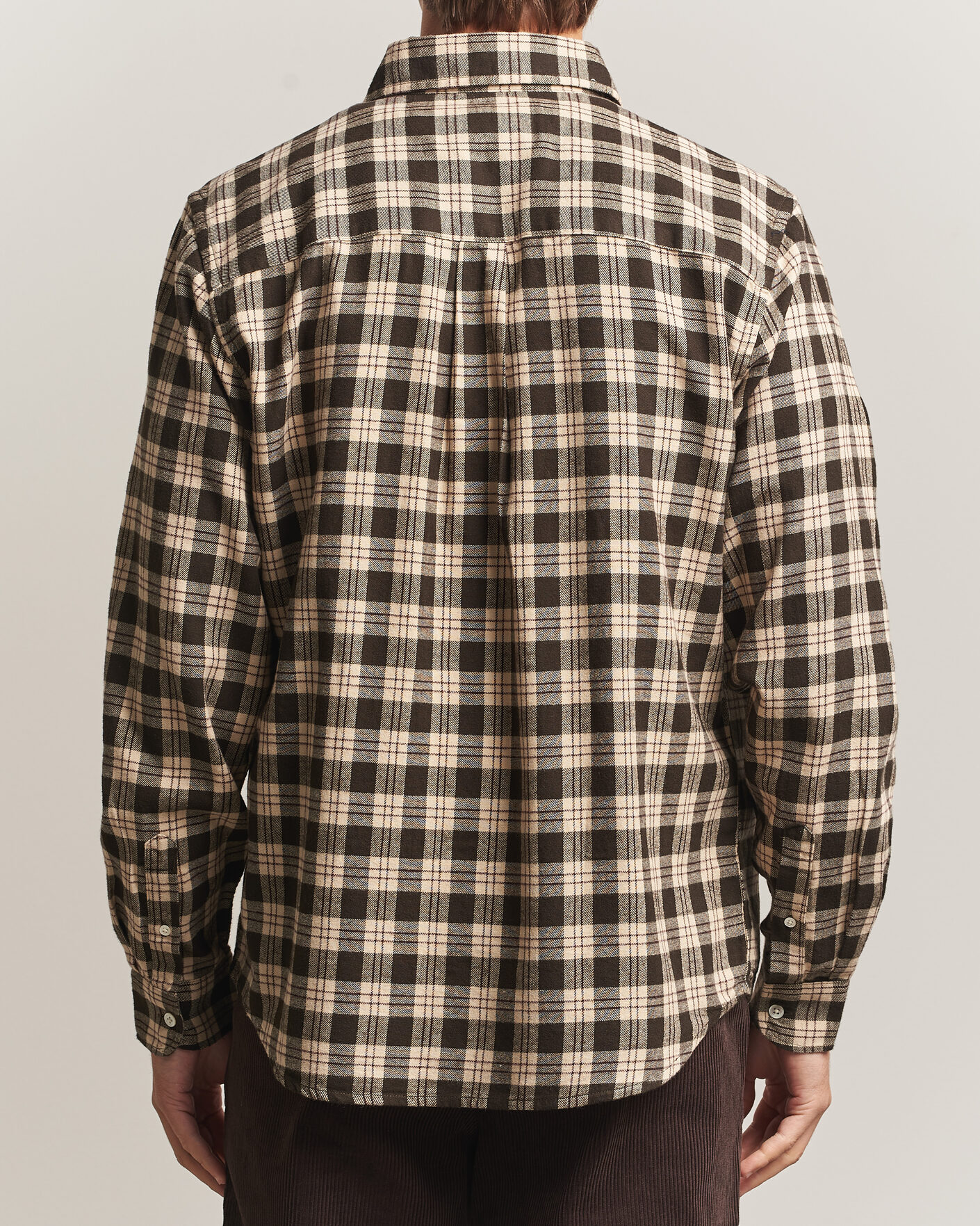 Uomini | Camicie | A Day's March | Classic Checked Flannel Shirt Brown/Sand