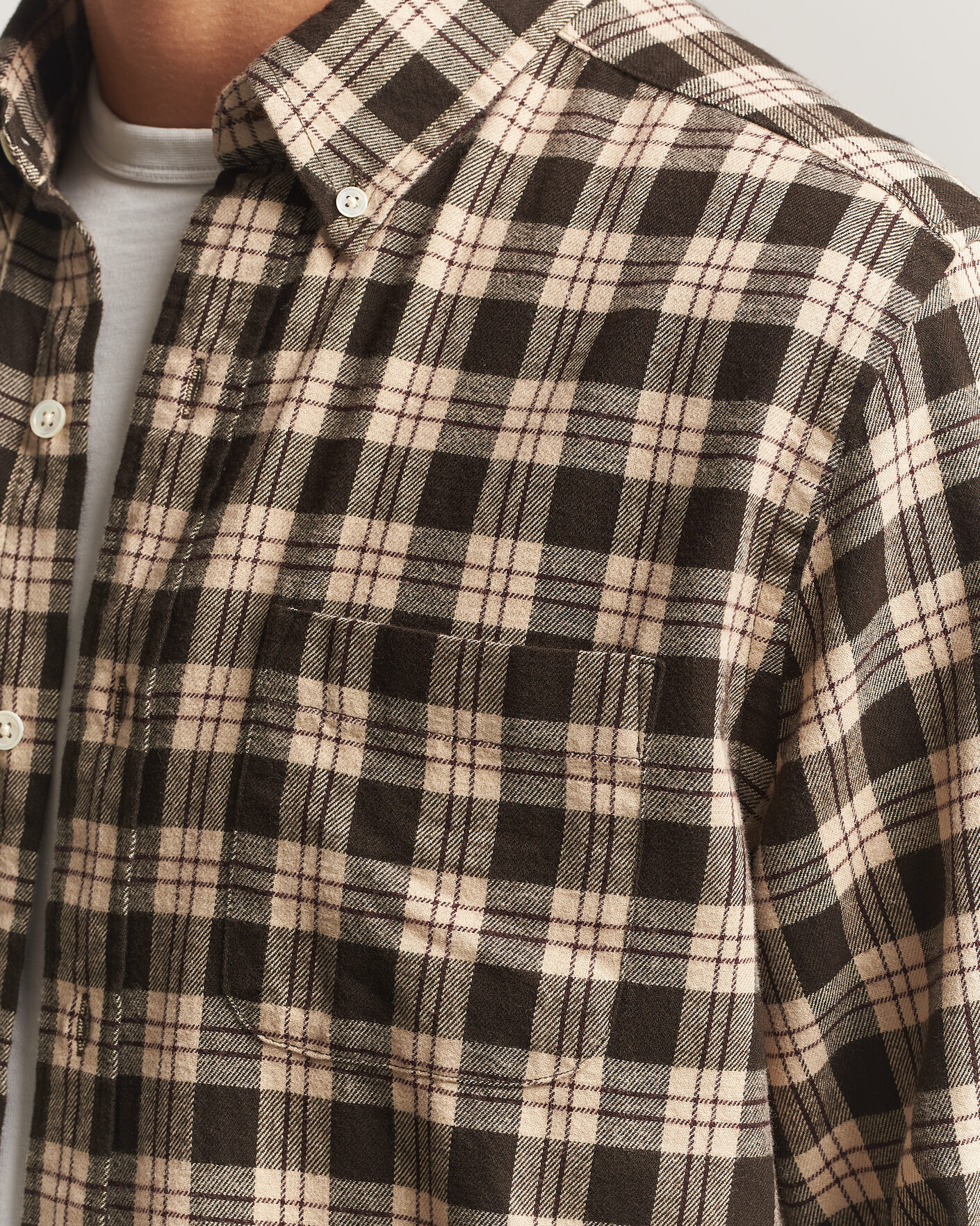 Uomini | Camicie | A Day's March | Classic Checked Flannel Shirt Brown/Sand