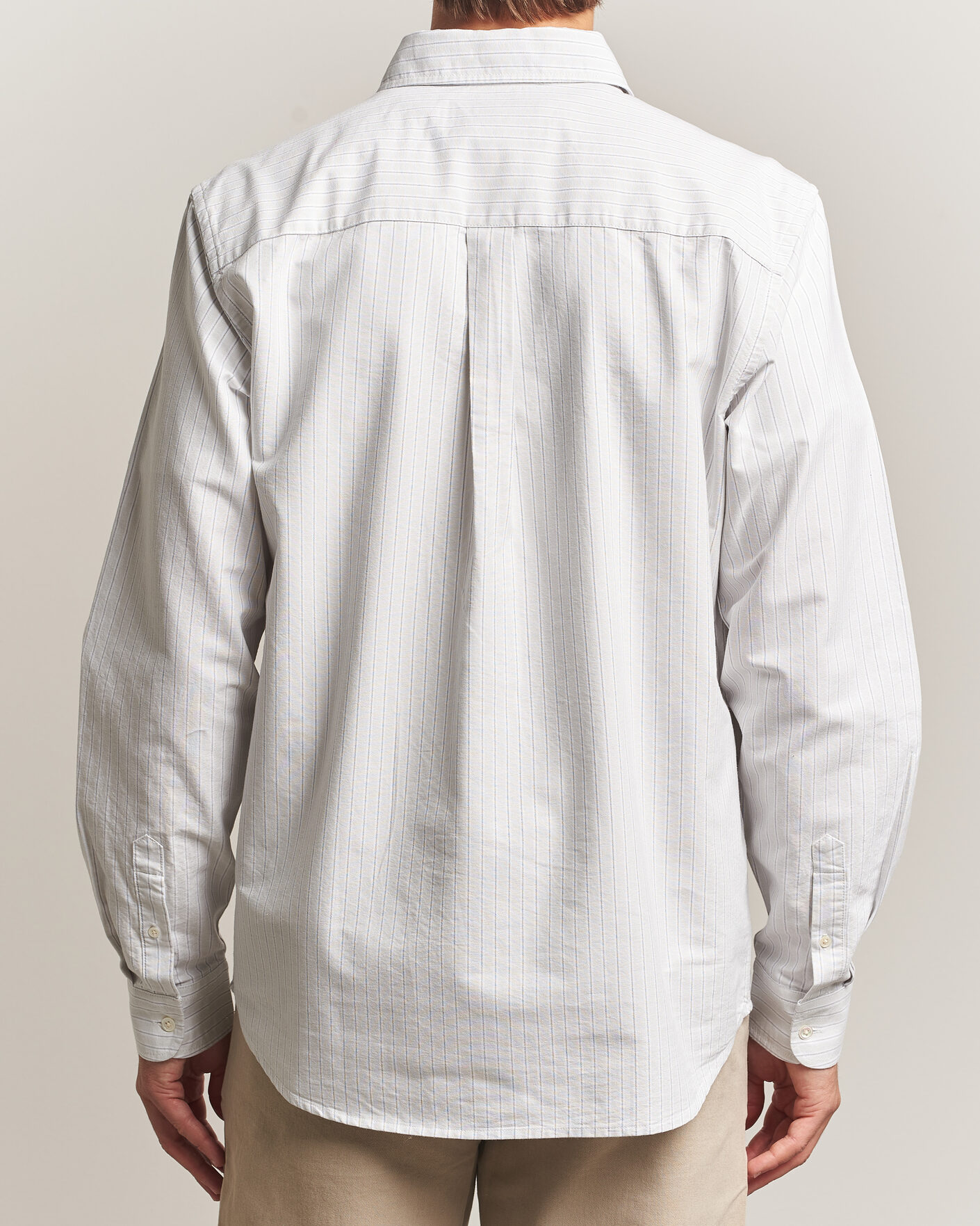 Uomini | Camicie | A Day's March | Classic Flag Striped Oxford Shirt Grey/White