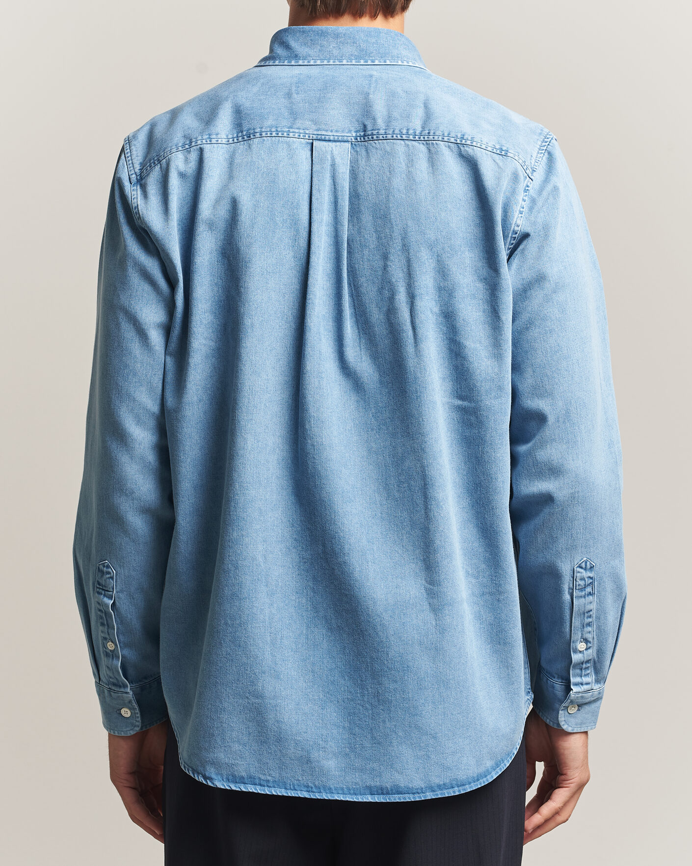 Uomini | Camicie | A Day's March | Original Button Down Denim Shirt Light Blue