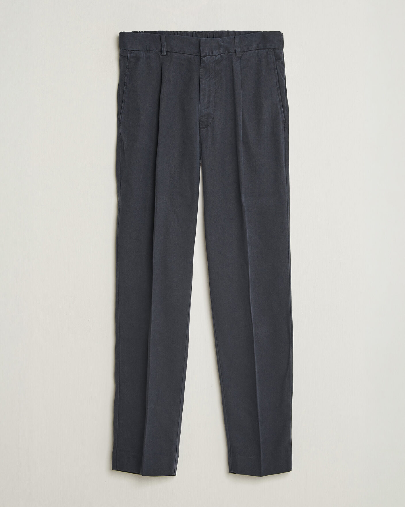 Uomini | Pantaloni | A Day's March | Smart Lyocell Trousers Navy
