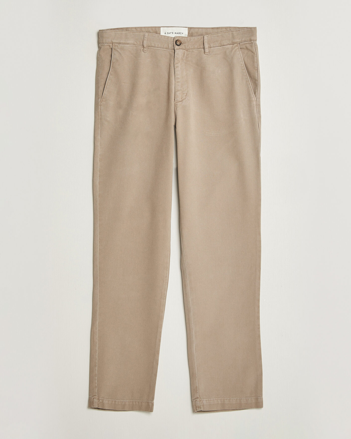 Uomini | Pantaloni | A Day's March | Miller Cotton/Lyocell Trousers Greige