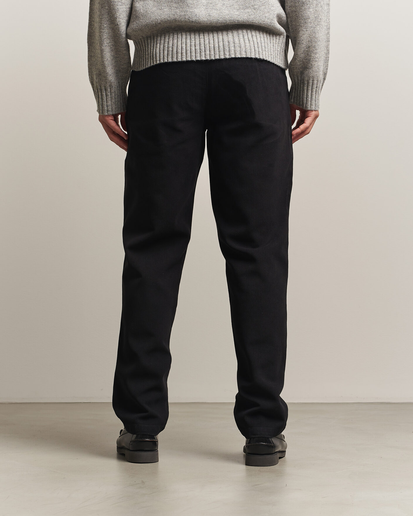 Uomini | Pantaloni | A Day's March | Miller Cotton/Lyocell Trousers Black