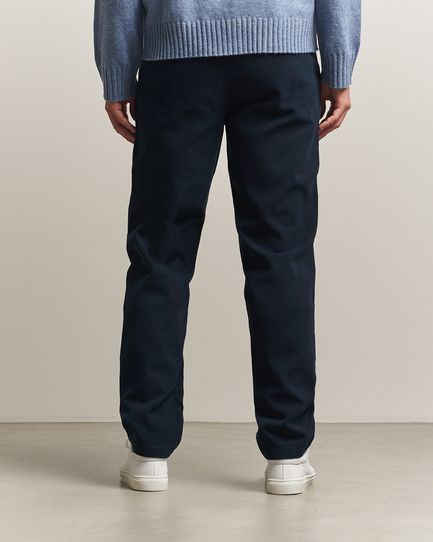 Uomini | Pantaloni | A Day's March | Miller Cotton/Lyocell Trousers Navy