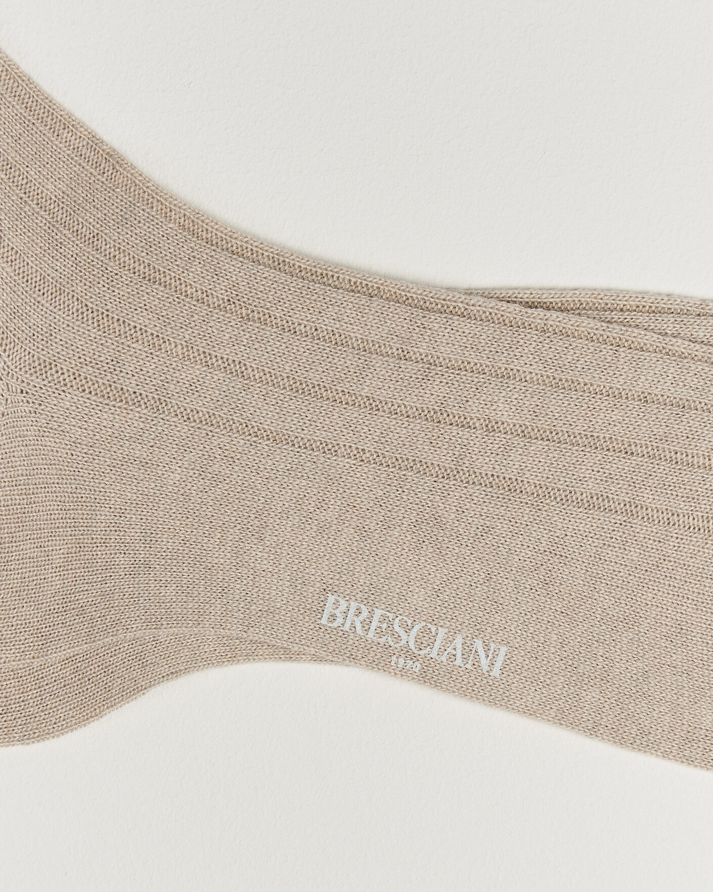 Uomini | Biancheria intima | Bresciani | Wool/Cashmere Ribbed Socks Beige
