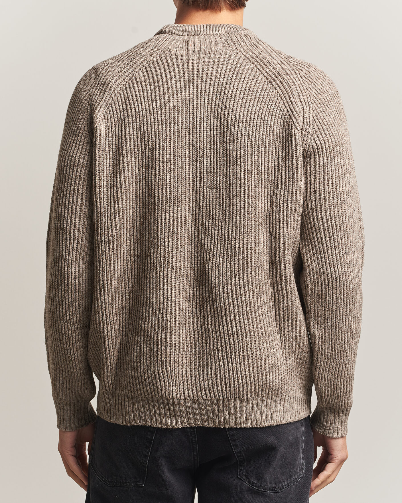 Uomini | Maglieria | Peregrine | Ford Knitted Wool Jumper Light Brown