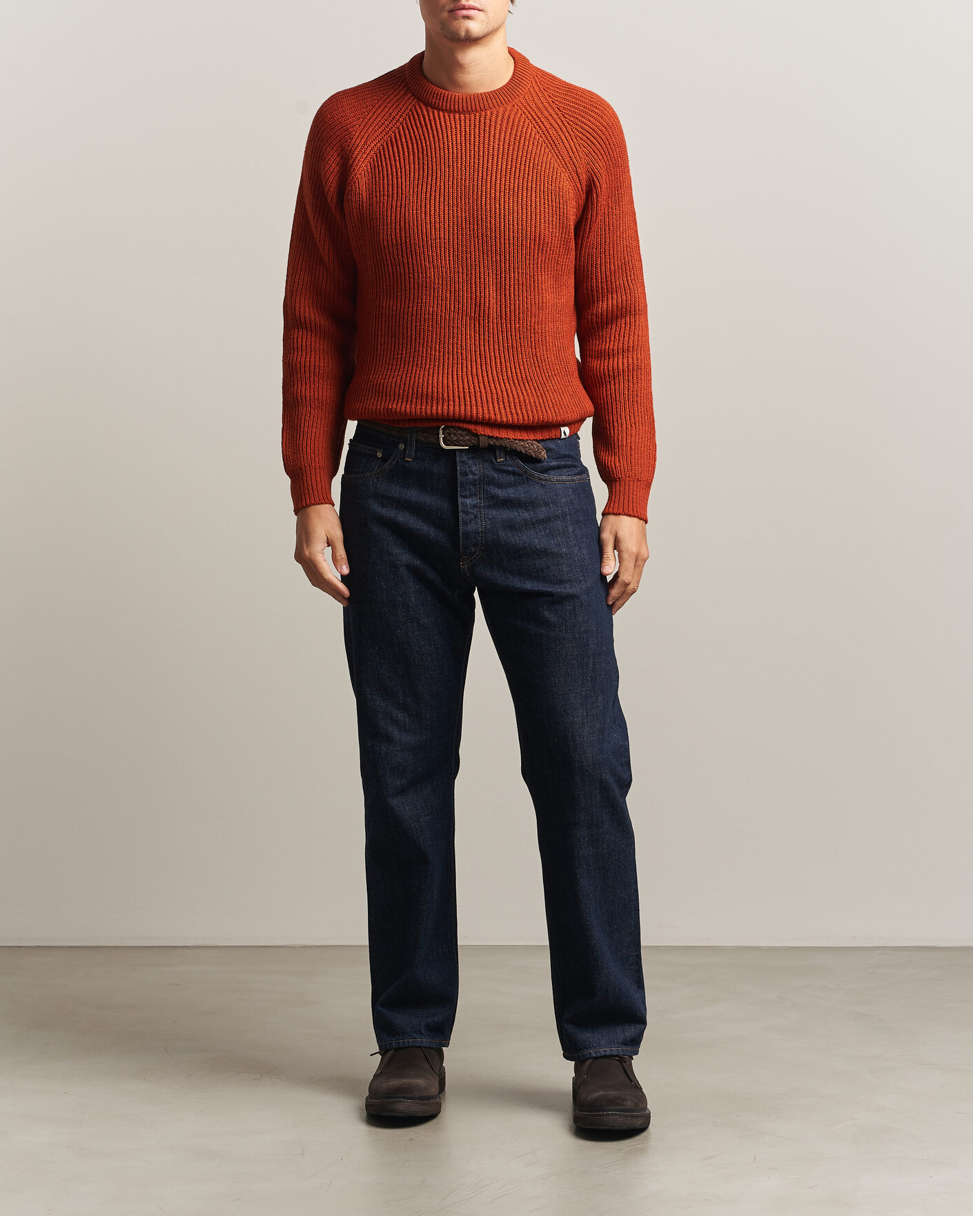 Uomini | Maglieria | Peregrine | Ford Knitted Wool Jumper Orange