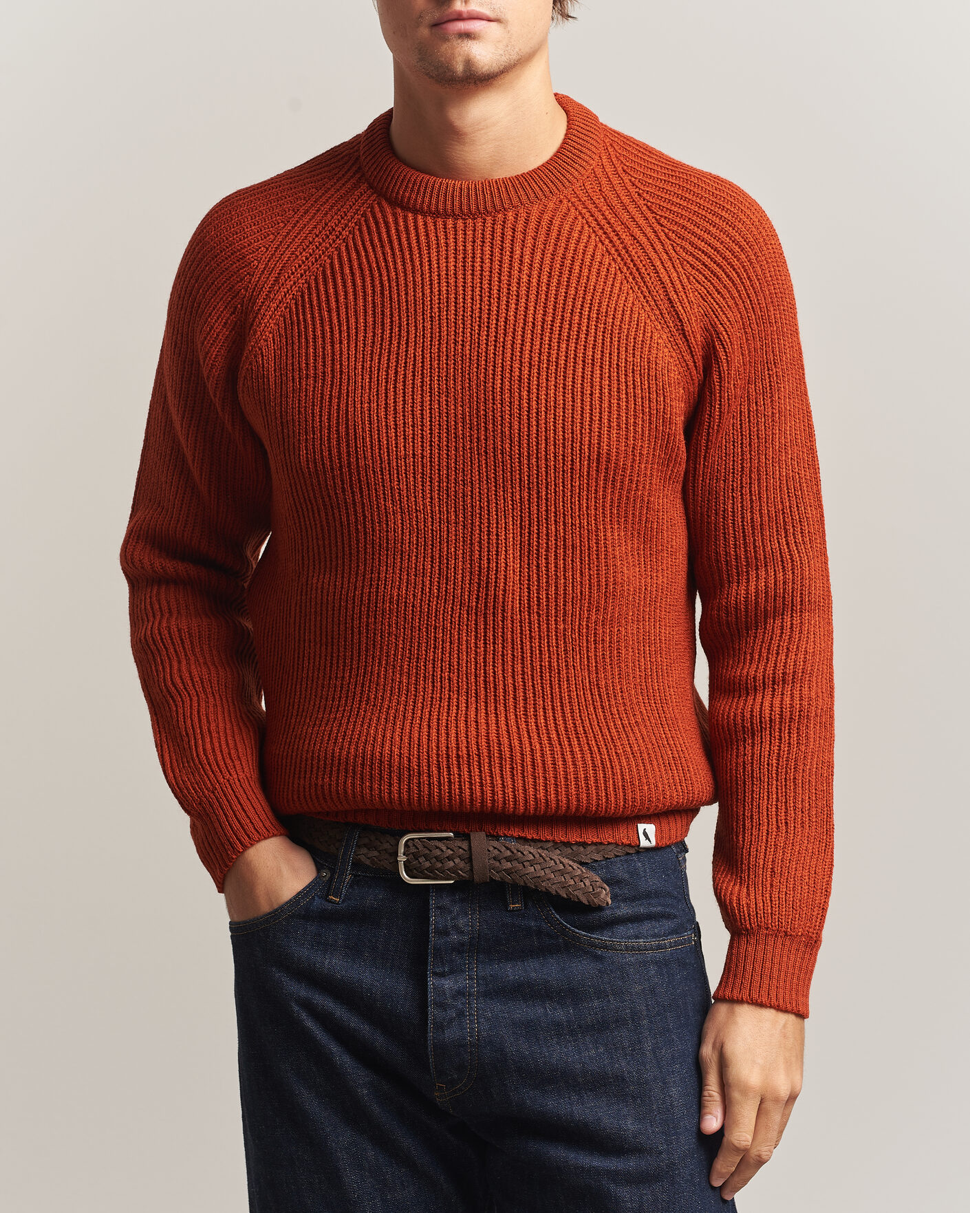 Uomini | Maglieria | Peregrine | Ford Knitted Wool Jumper Orange