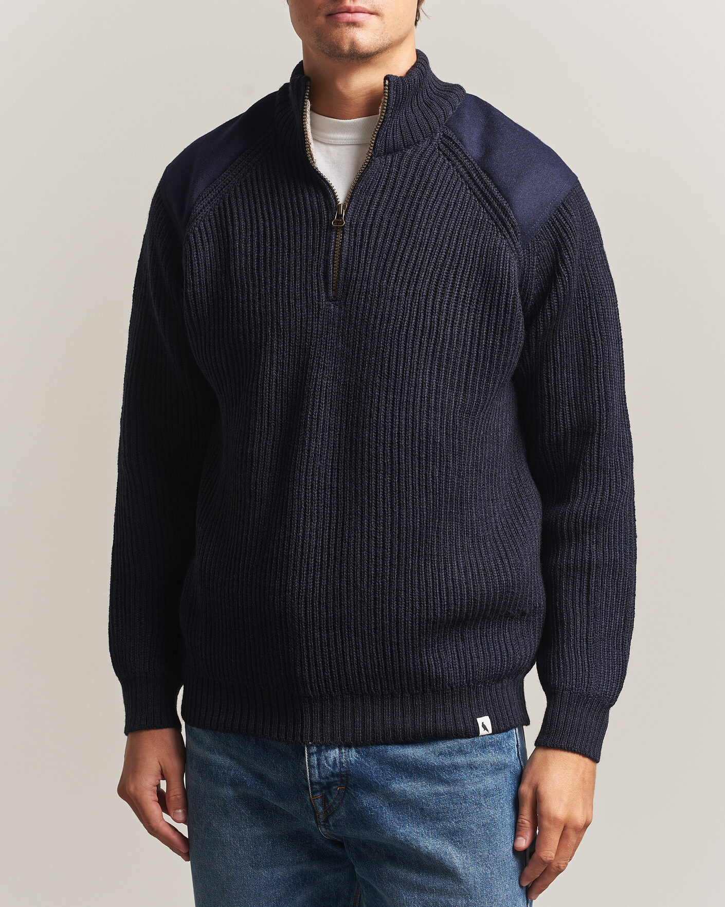 Uomini | Maglieria | Peregrine | Foxton Quarter Zip Jumperr Navy