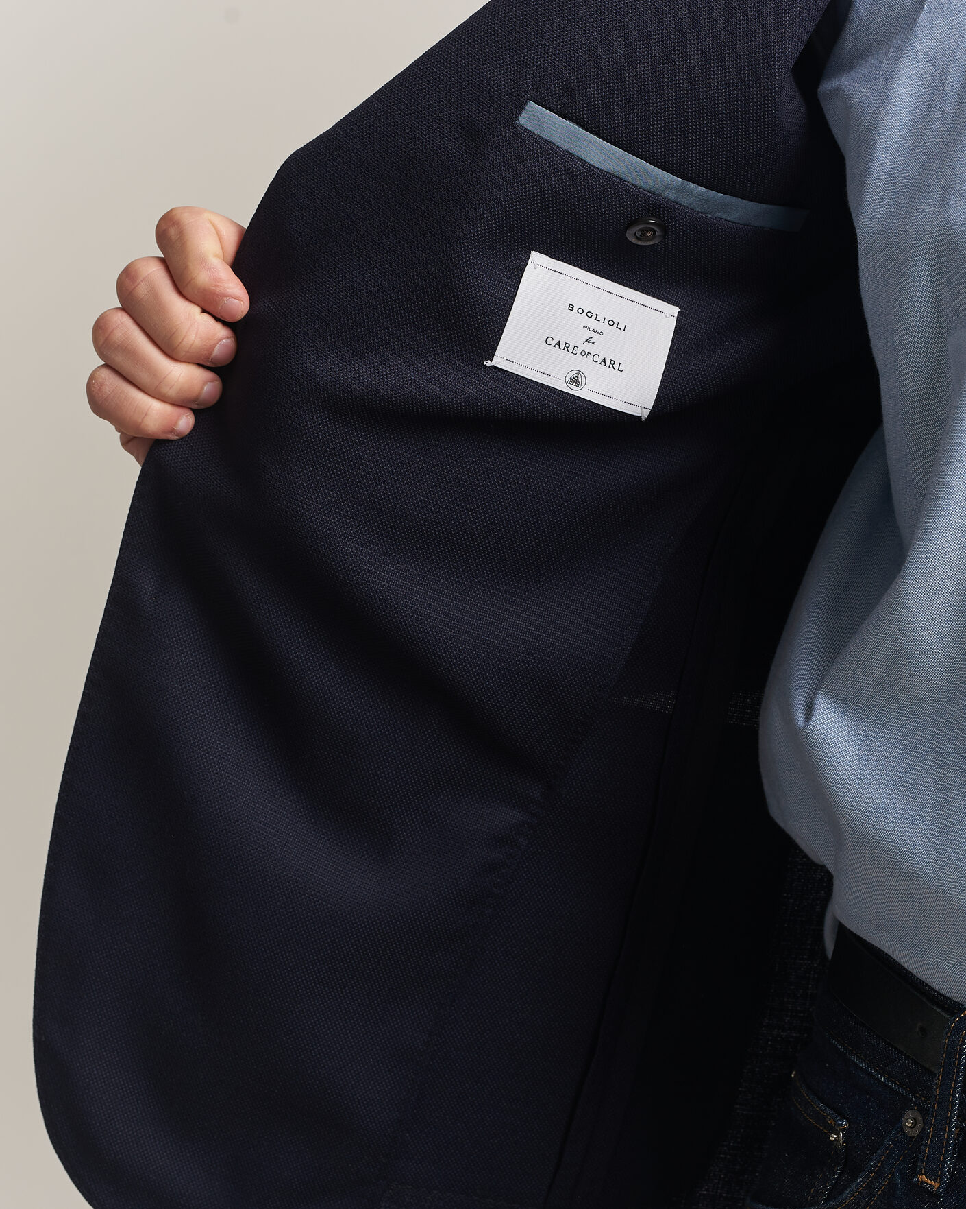 Uomini | Blazers | Boglioli for Care of Carl | Boglioli K Jacket Exclusive Hopsack Blazer Navy