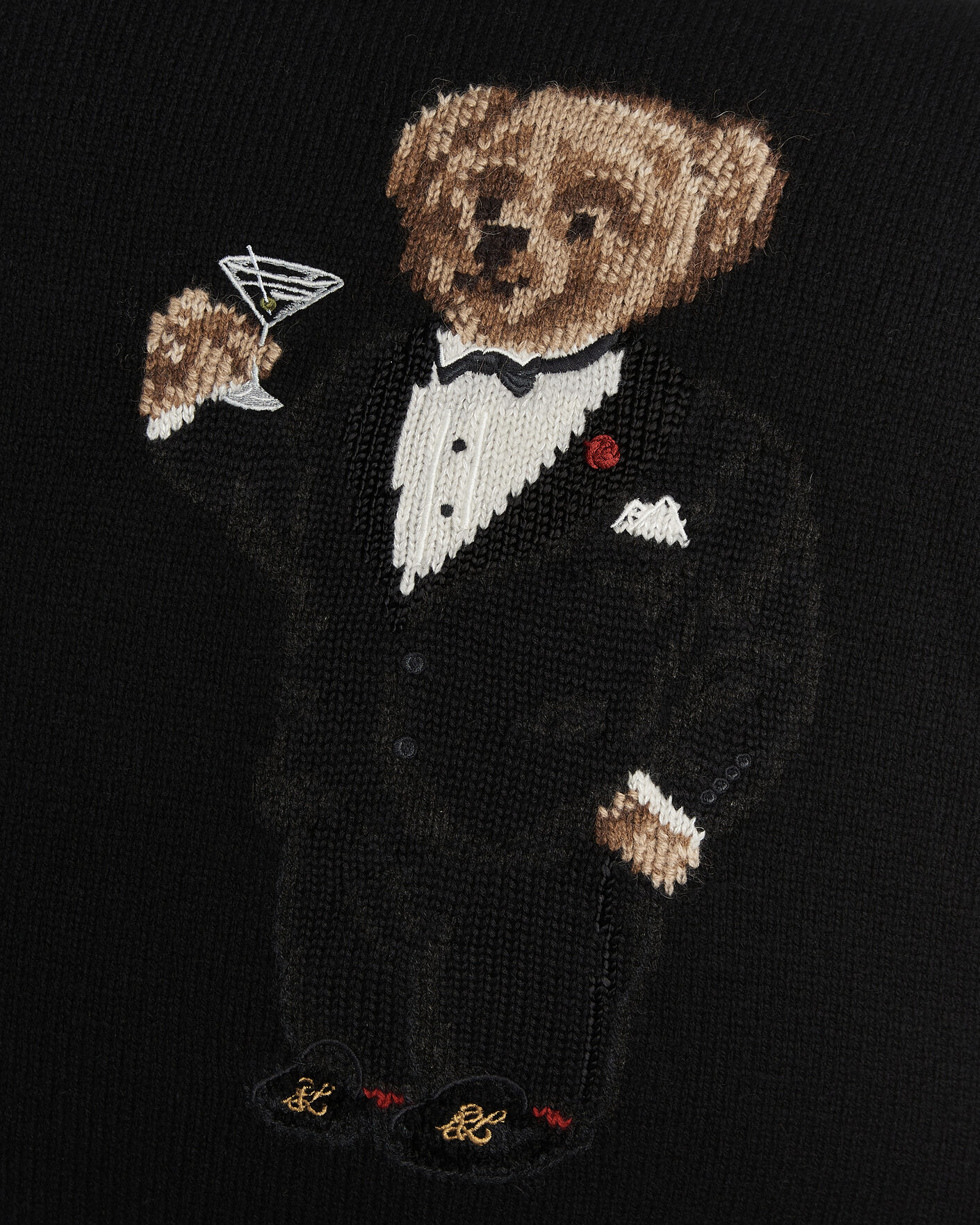 Uomini | Casa | Ralph Lauren Home | Martini Bear Wool Pillow Black