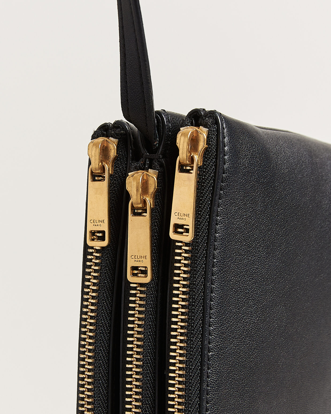 Uomini | Pre-Owned & Vintage Bags | Celine Pre-Owned | Trio Bag Small Leather Black