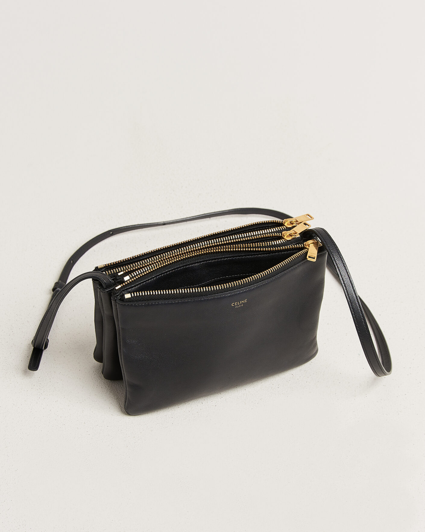 Uomini | Pre-Owned & Vintage Bags | Celine Pre-Owned | Trio Bag Small Leather Black