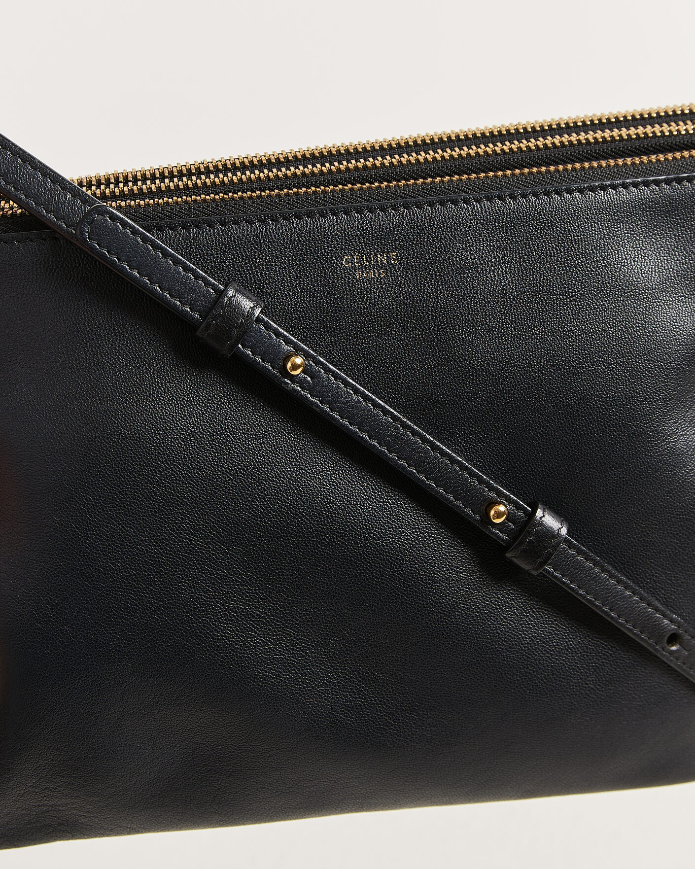 Uomini | Pre-Owned & Vintage Bags | Celine Pre-Owned | Trio Bag Medium Leather Black