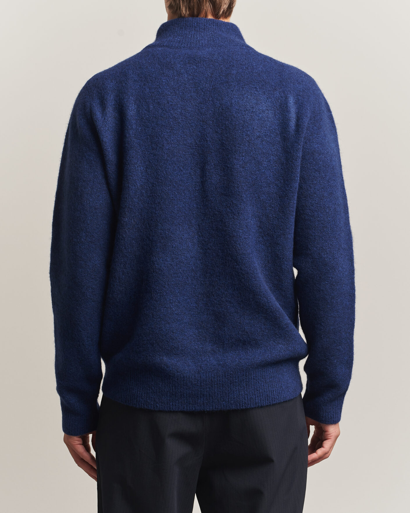 Uomini | Maglieria | Filippa K | Andrew Yak Knitted Half Zip Deep Blue