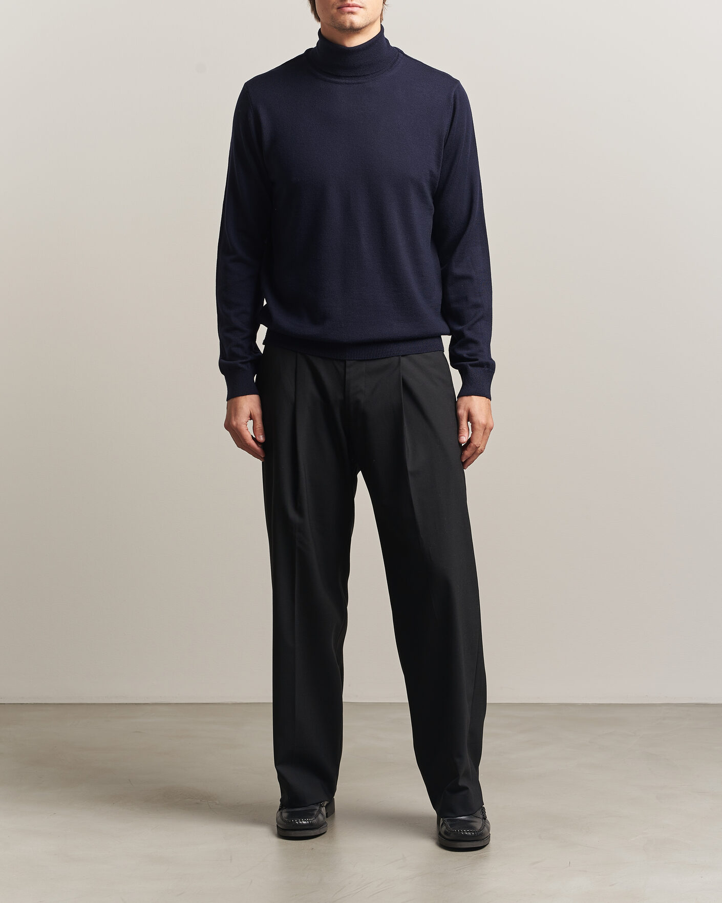 Uomini | Maglieria | Filippa K | Merino Knitted Turtleneck Navy