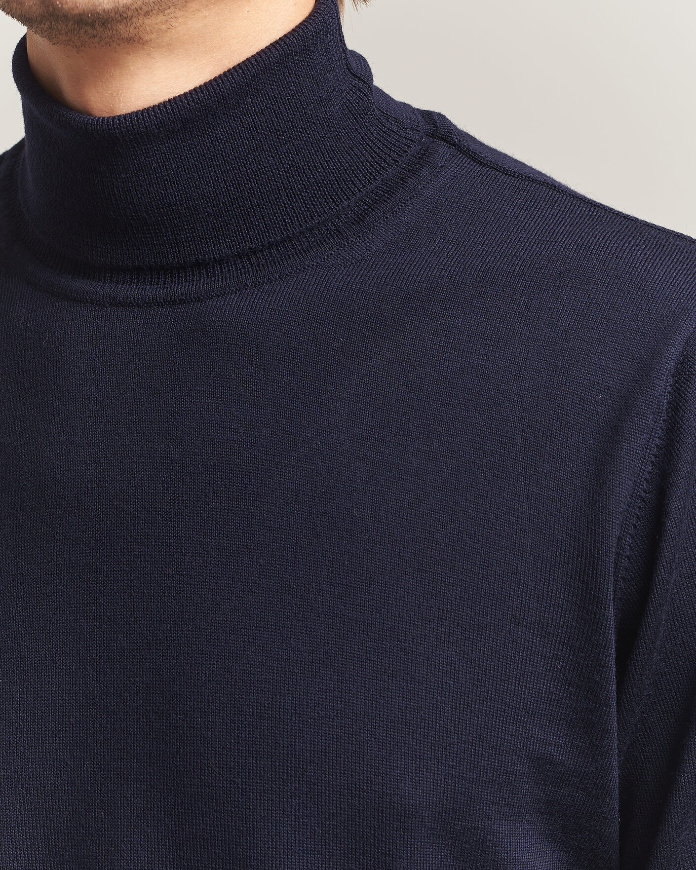 Uomini | Maglieria | Filippa K | Merino Knitted Turtleneck Navy