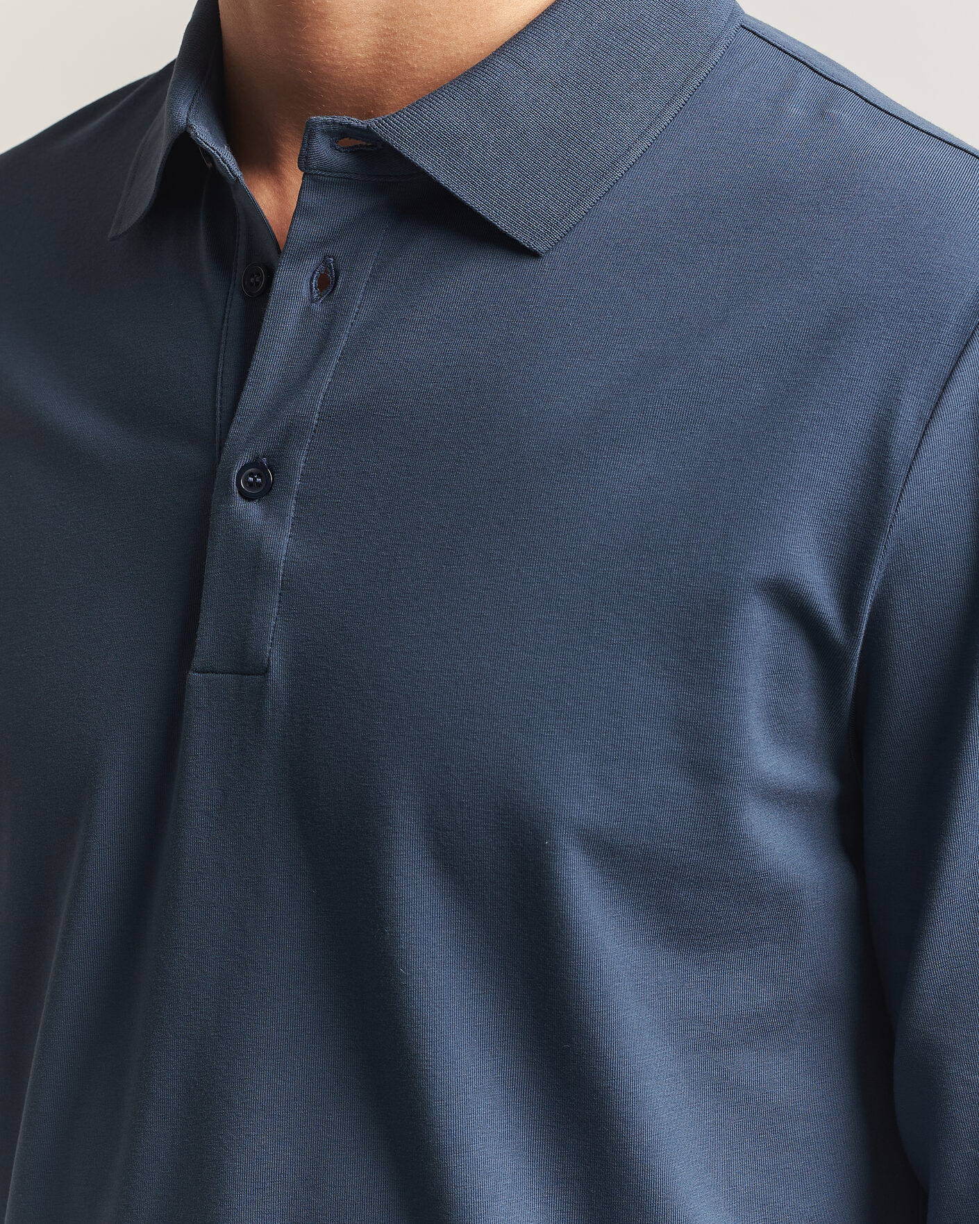 Uomini | Polo | Filippa K | Luke Lycra Polo Shirt Stone Blue