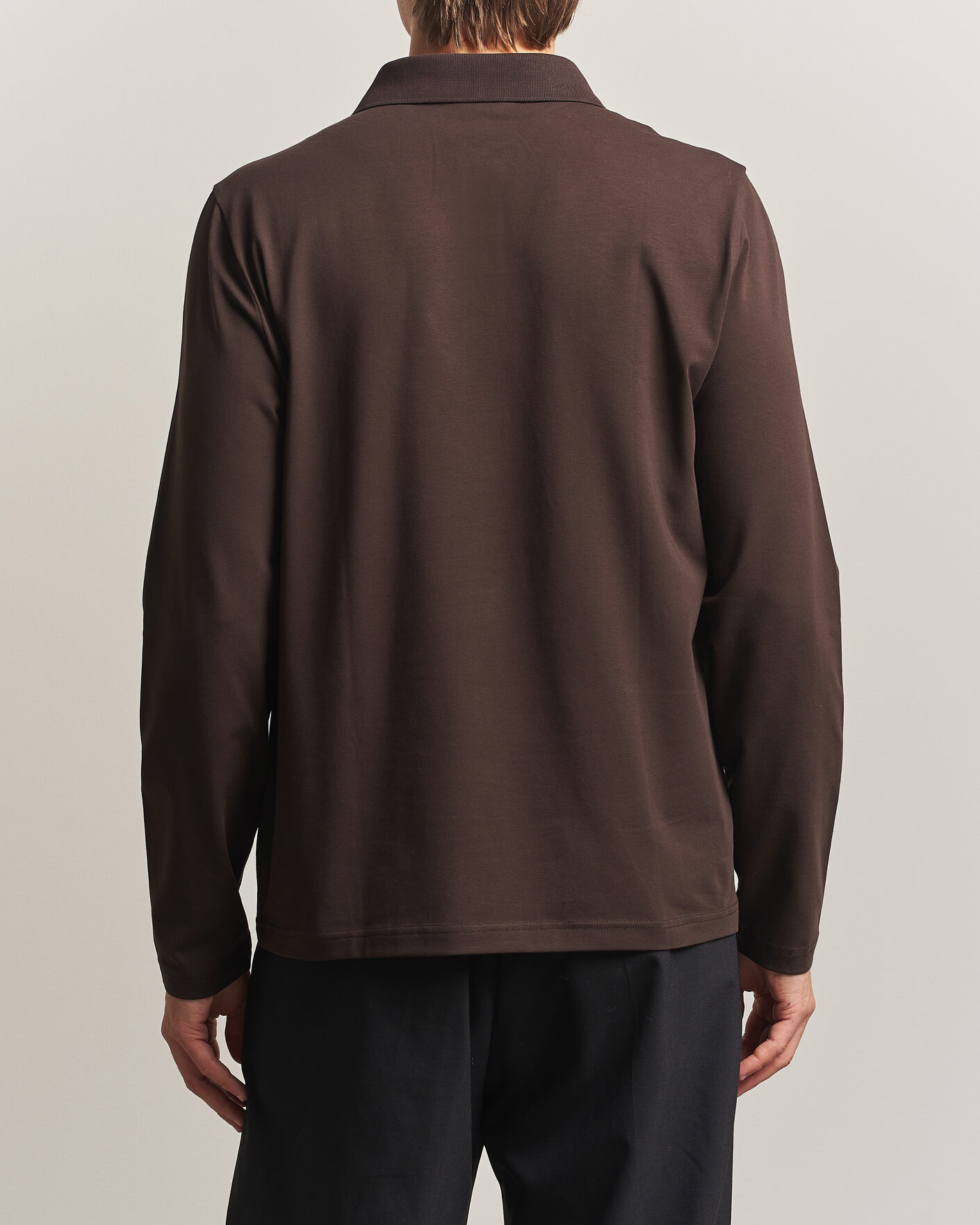 Uomini | Polo | Filippa K | Luke Lycra Polo Shirt Dark Chocolate