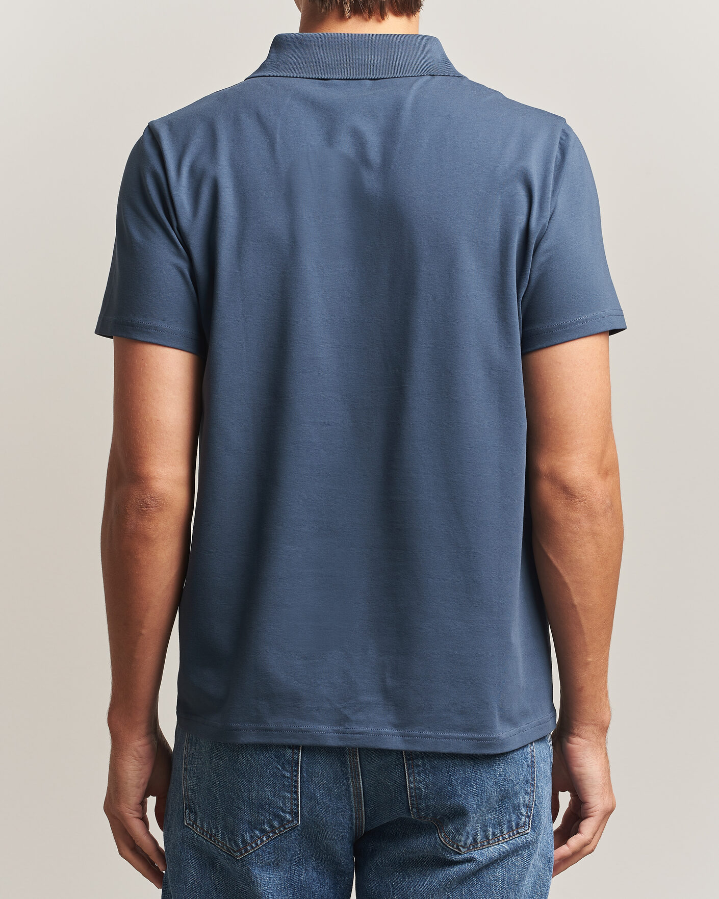 Uomini | Polo | Filippa K | Soft Lycra Polo T-Shirt Stone Blue
