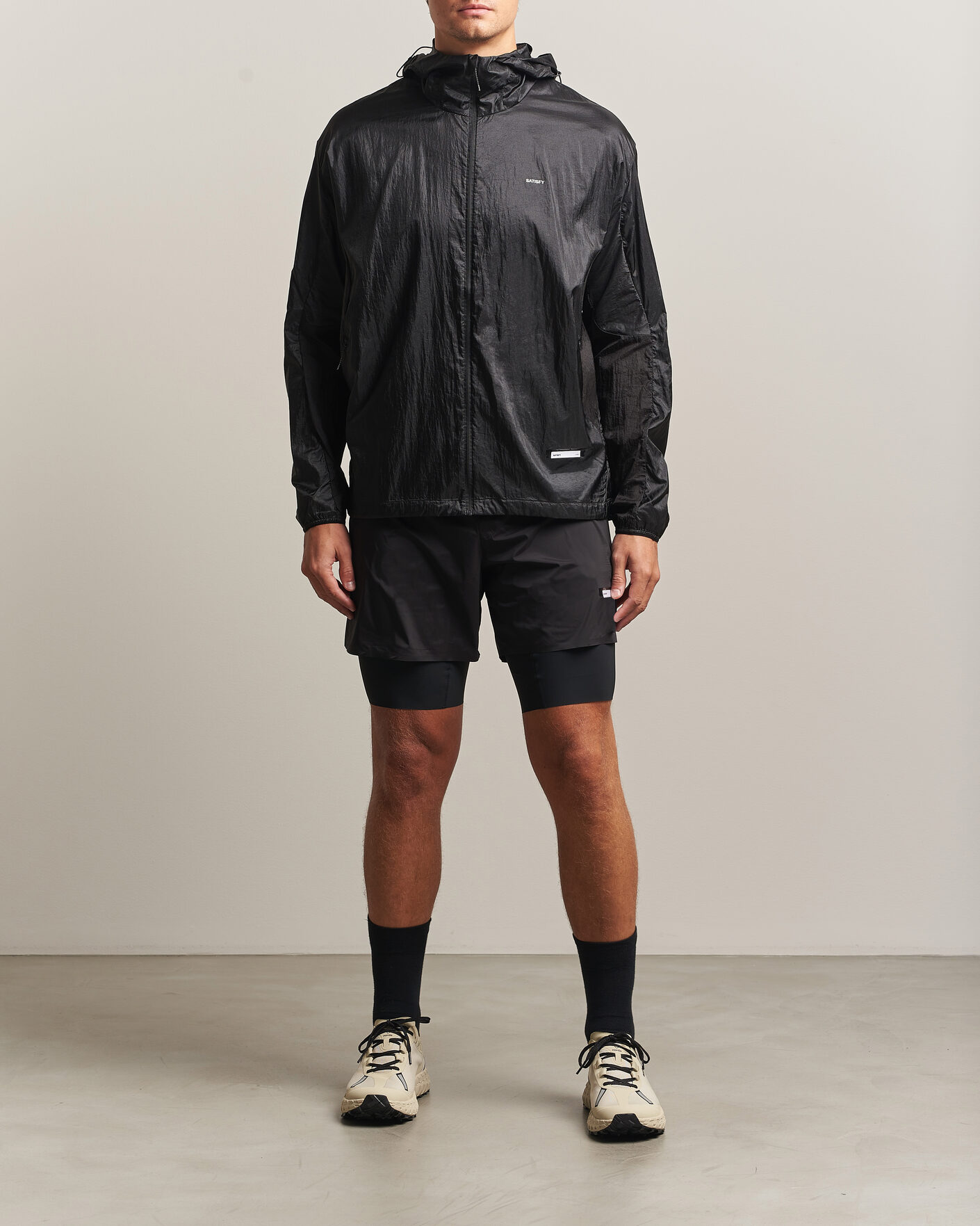 Uomini | Giacche | Satisfy | Pertex Diamond Fuse Windbreaker Black