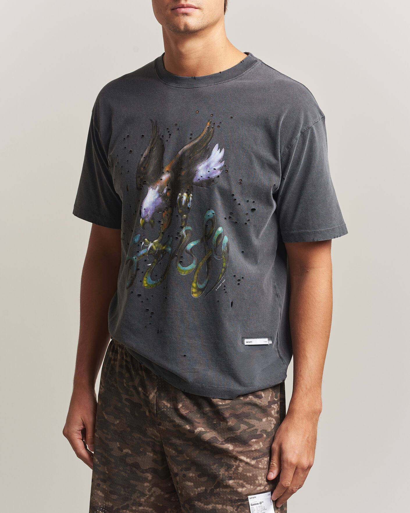 Uomini | T-shirt | Satisfy | MothTech T-Shirt Aged Black Eagle