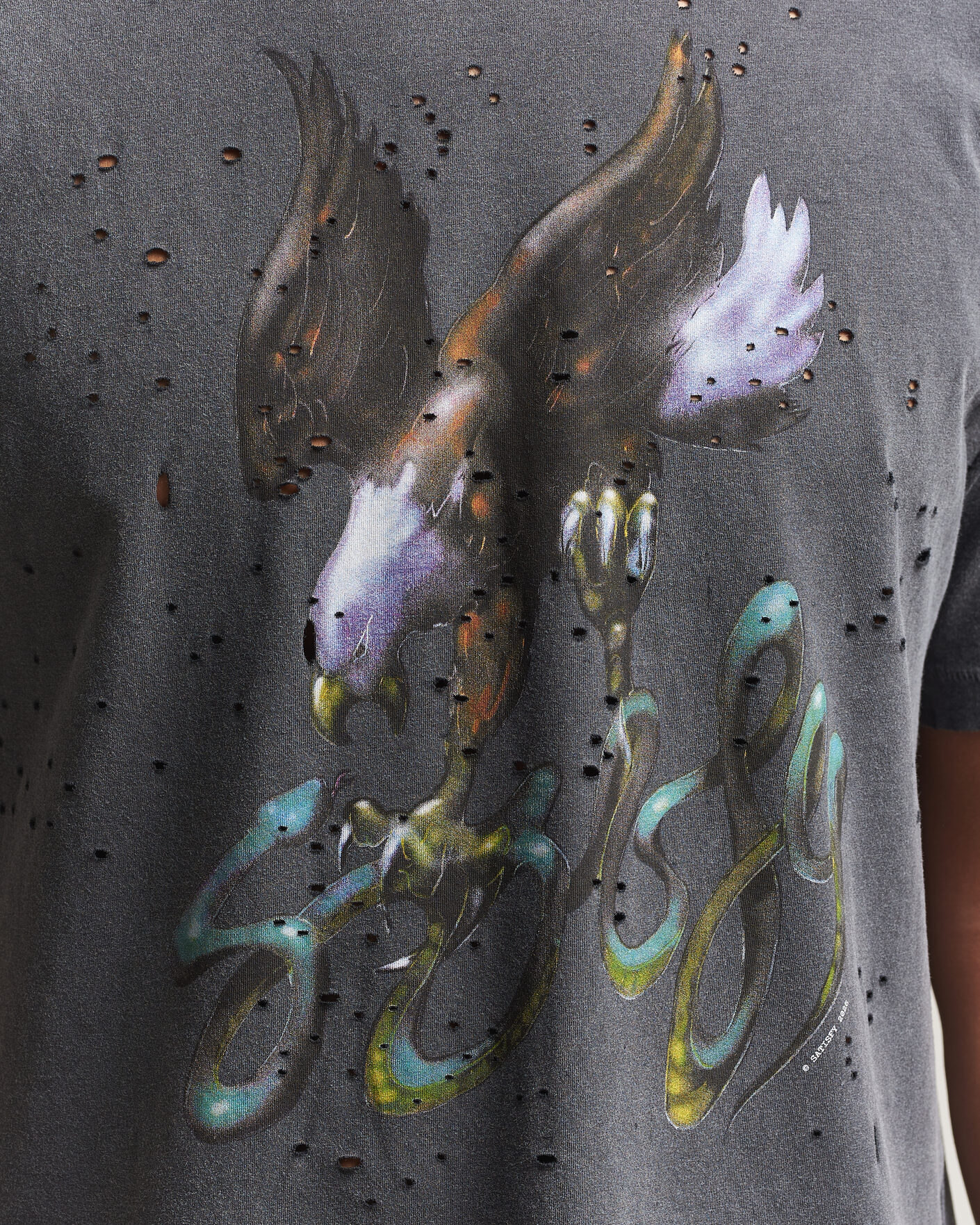Uomini | T-shirt | Satisfy | MothTech T-Shirt Aged Black Eagle