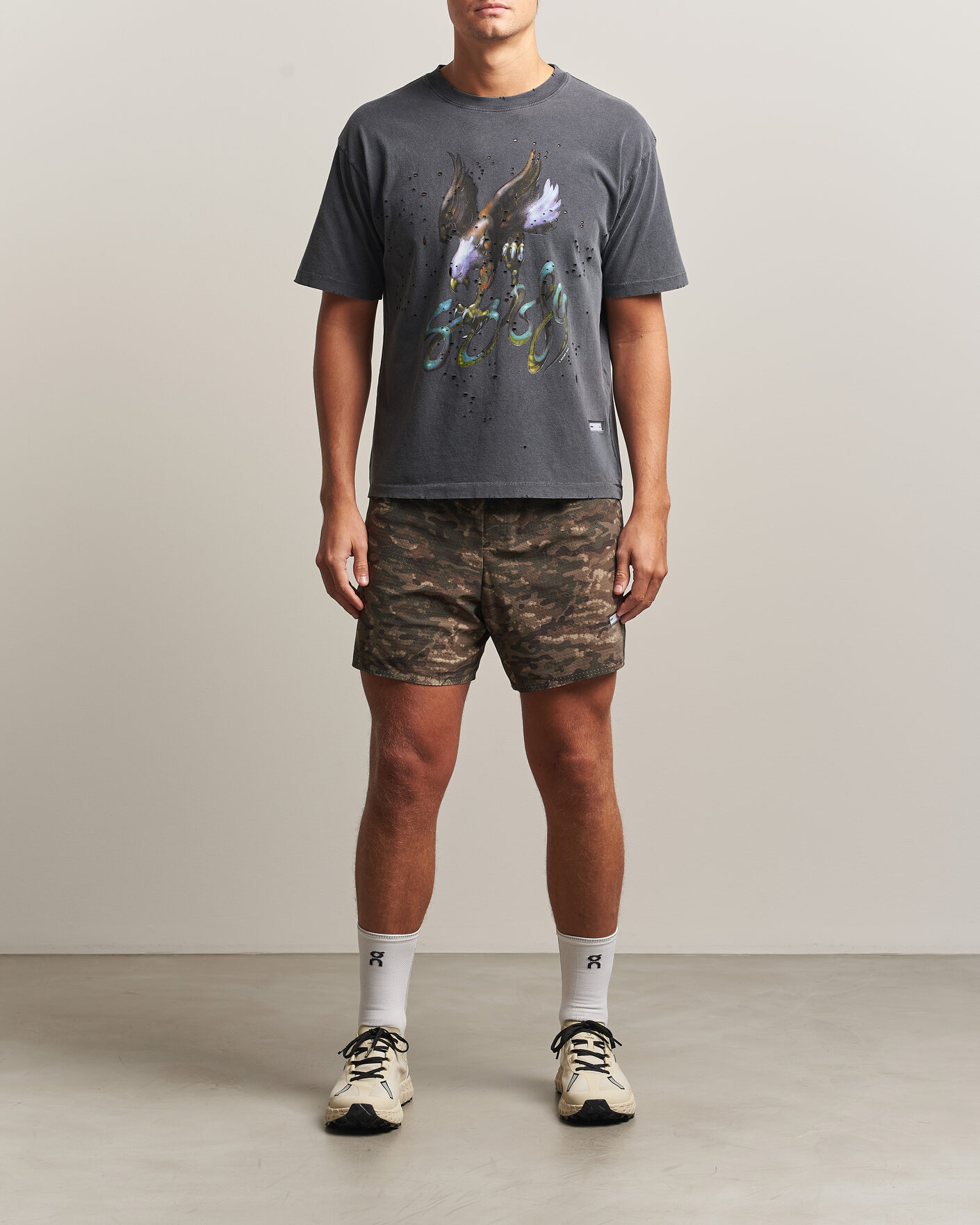Uomini | Pantaloncini | Satisfy | Space-O 5 Inch Shorts Overland Trek Camo