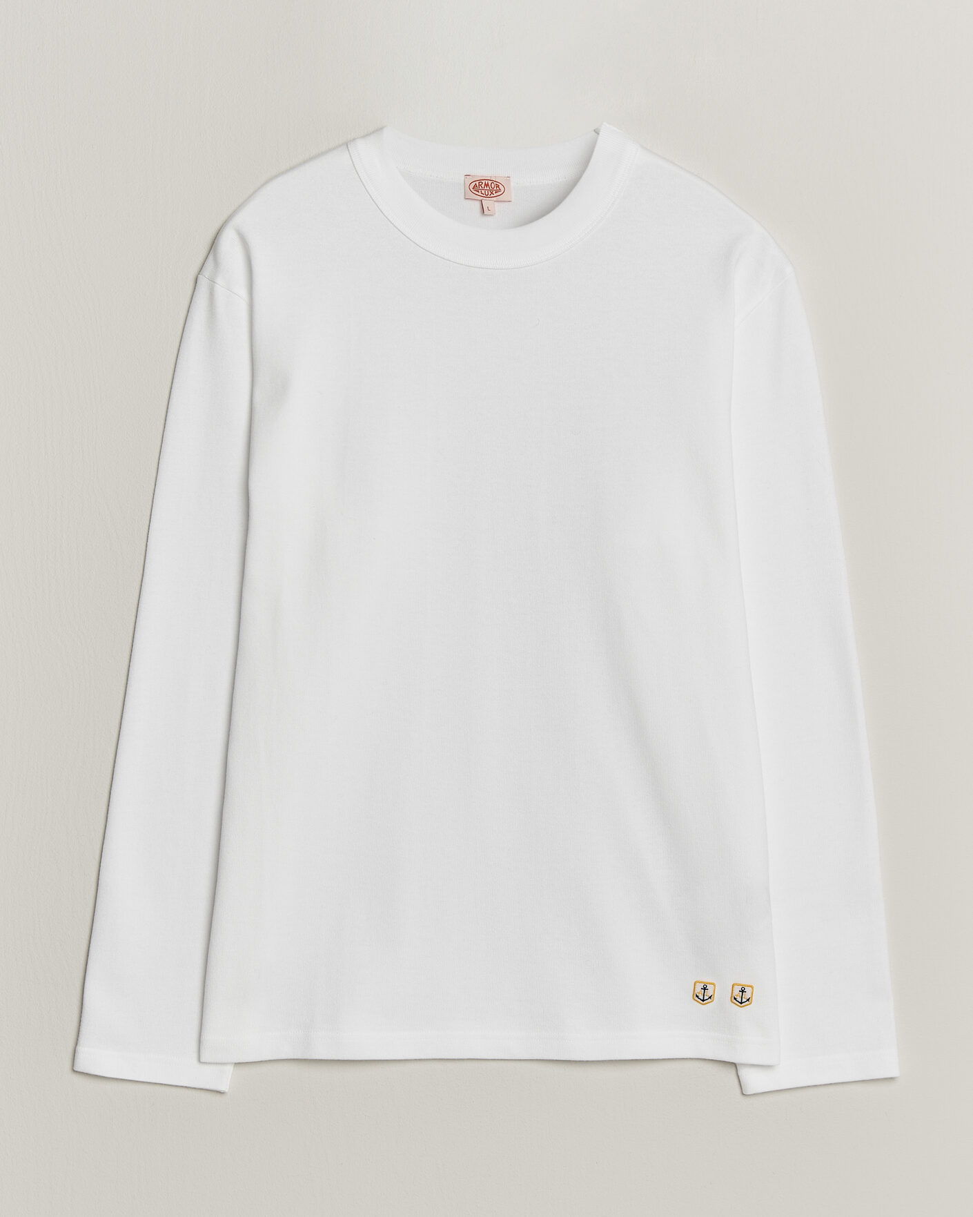 Uomini | T-shirt | Armor-lux | Heritage Long Sleeve Cotton T-Shirt White