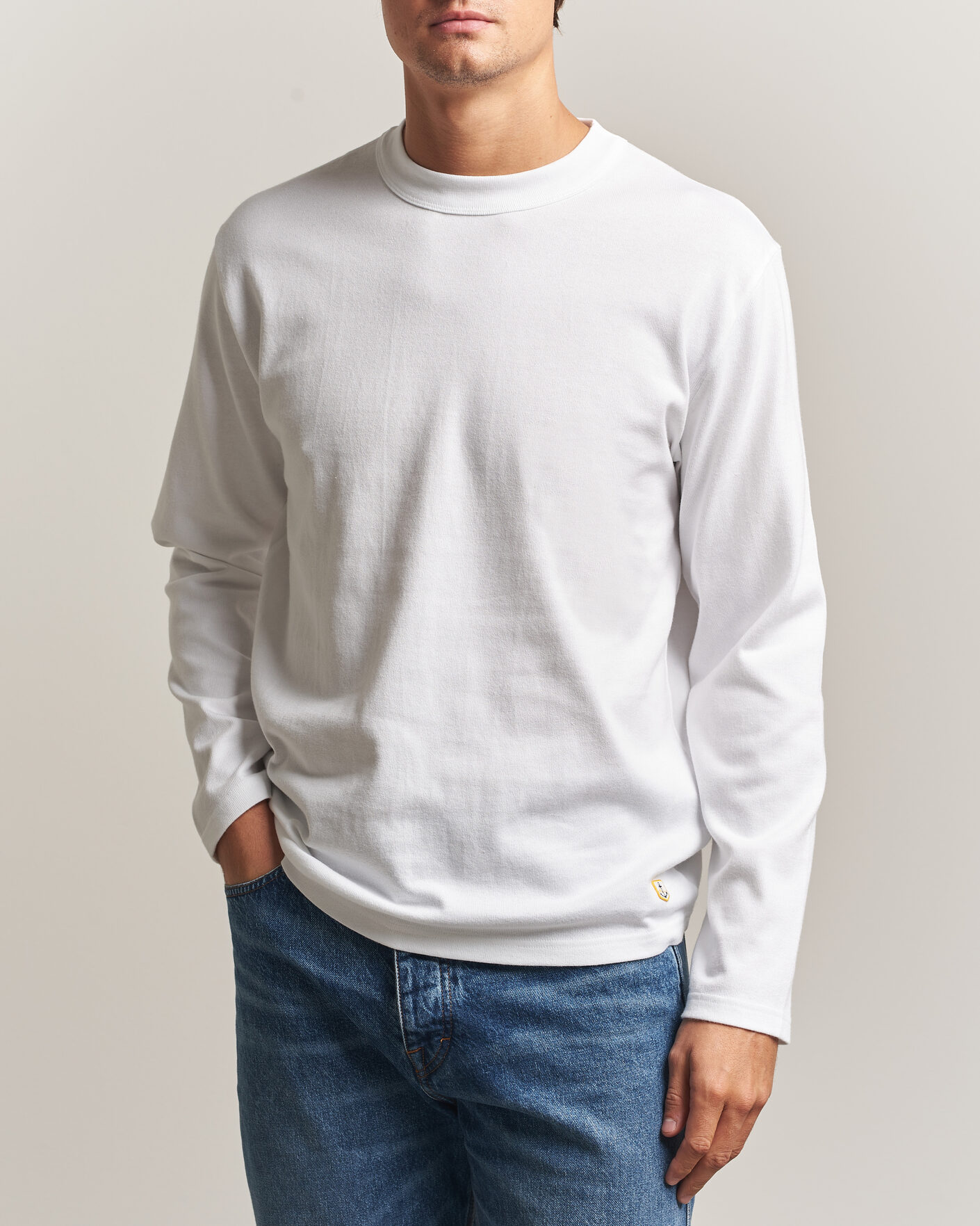 Uomini | T-shirt | Armor-lux | Heritage Long Sleeve Cotton T-Shirt White