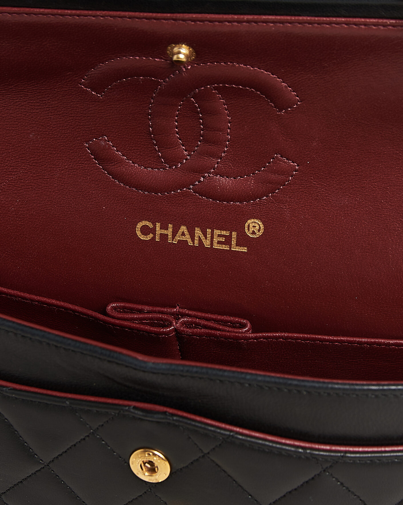 Uomini | Pre-Owned & Vintage Bags | Chanel Pre-Owned | Classic Small Double Flap Bag Lambskin Black