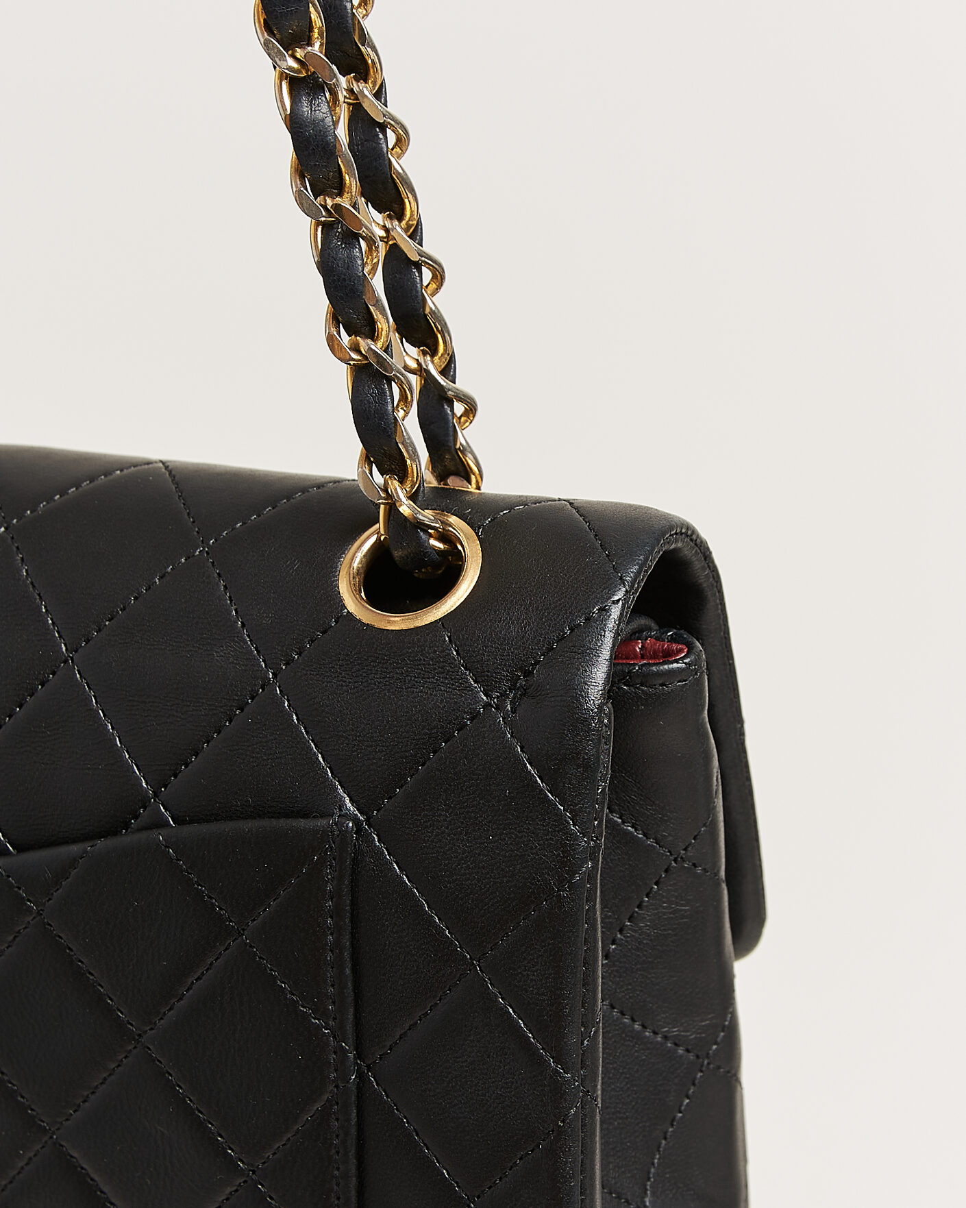 Uomini | Pre-Owned & Vintage Bags | Chanel Pre-Owned | Classic Small Double Flap Bag Lambskin Black