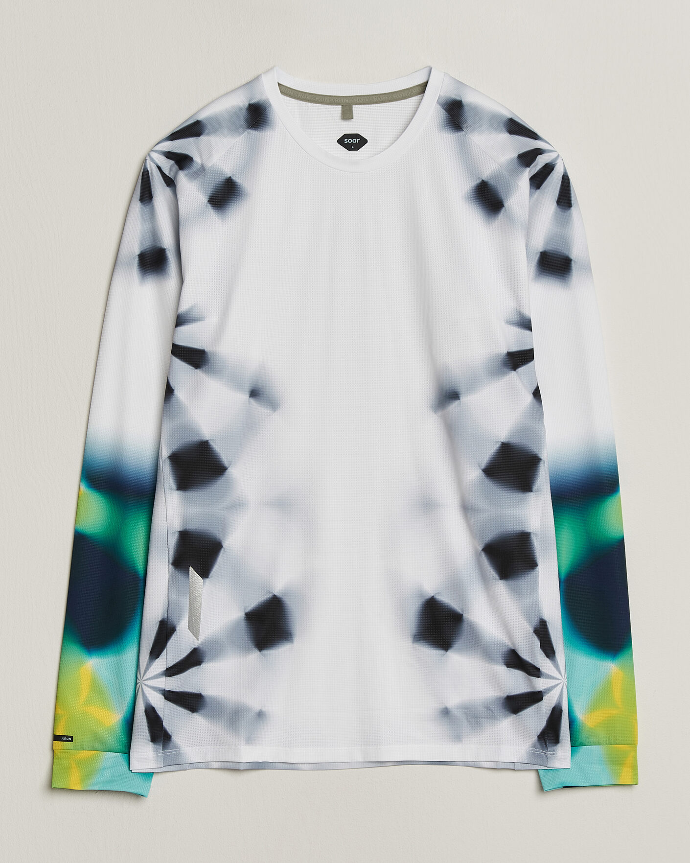 Uomini | T-shirt | SOAR Running | LS Printed Tech T-Shirt White/Grey