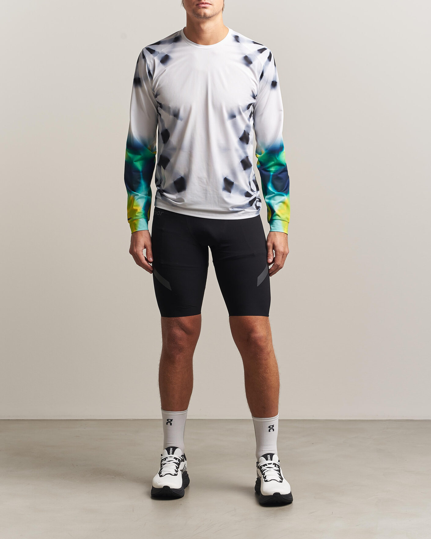 Uomini | T-shirt | SOAR Running | LS Printed Tech T-Shirt White/Grey