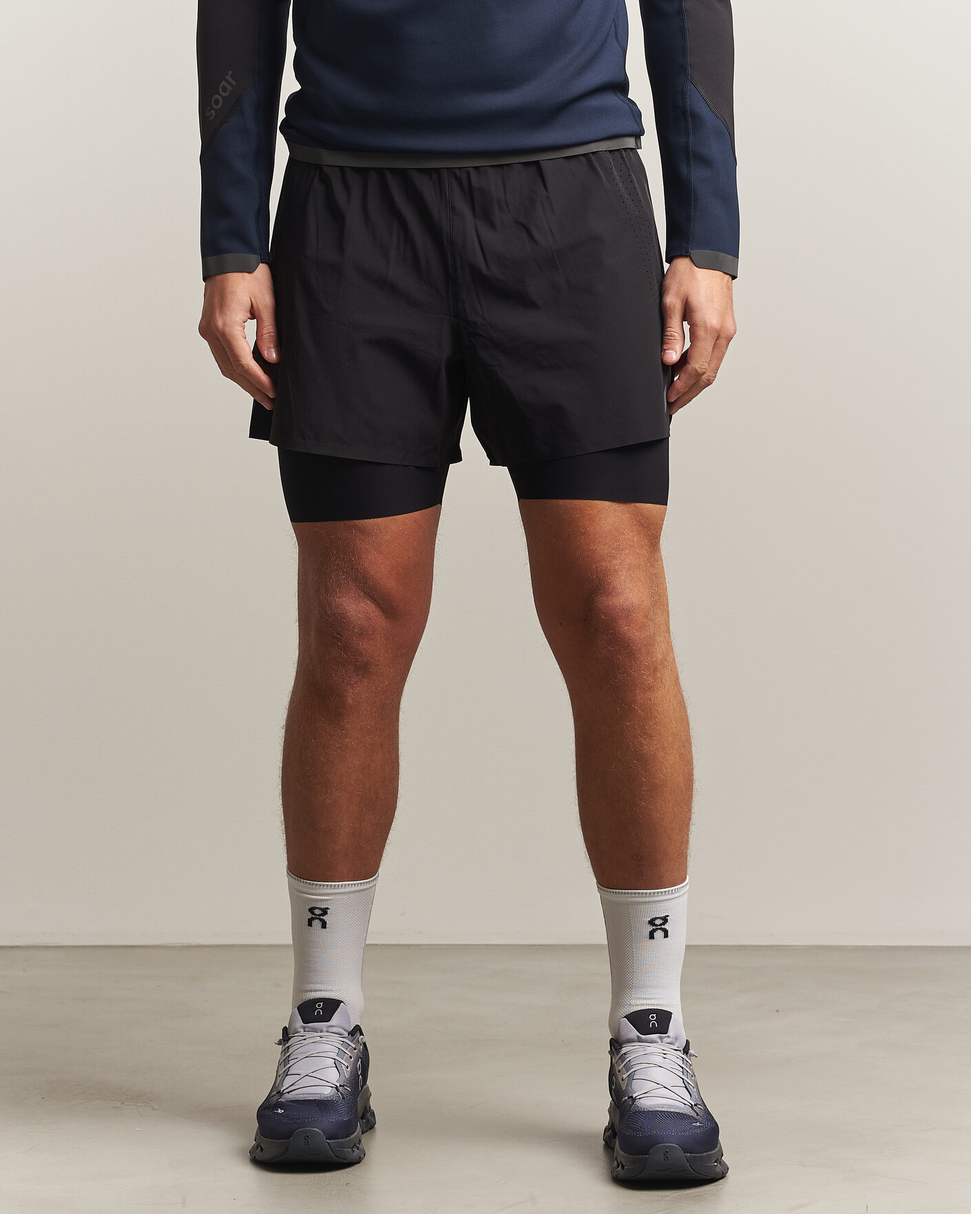 Uomini | Pantaloncini | SOAR Running | Dual Run Shorts Black