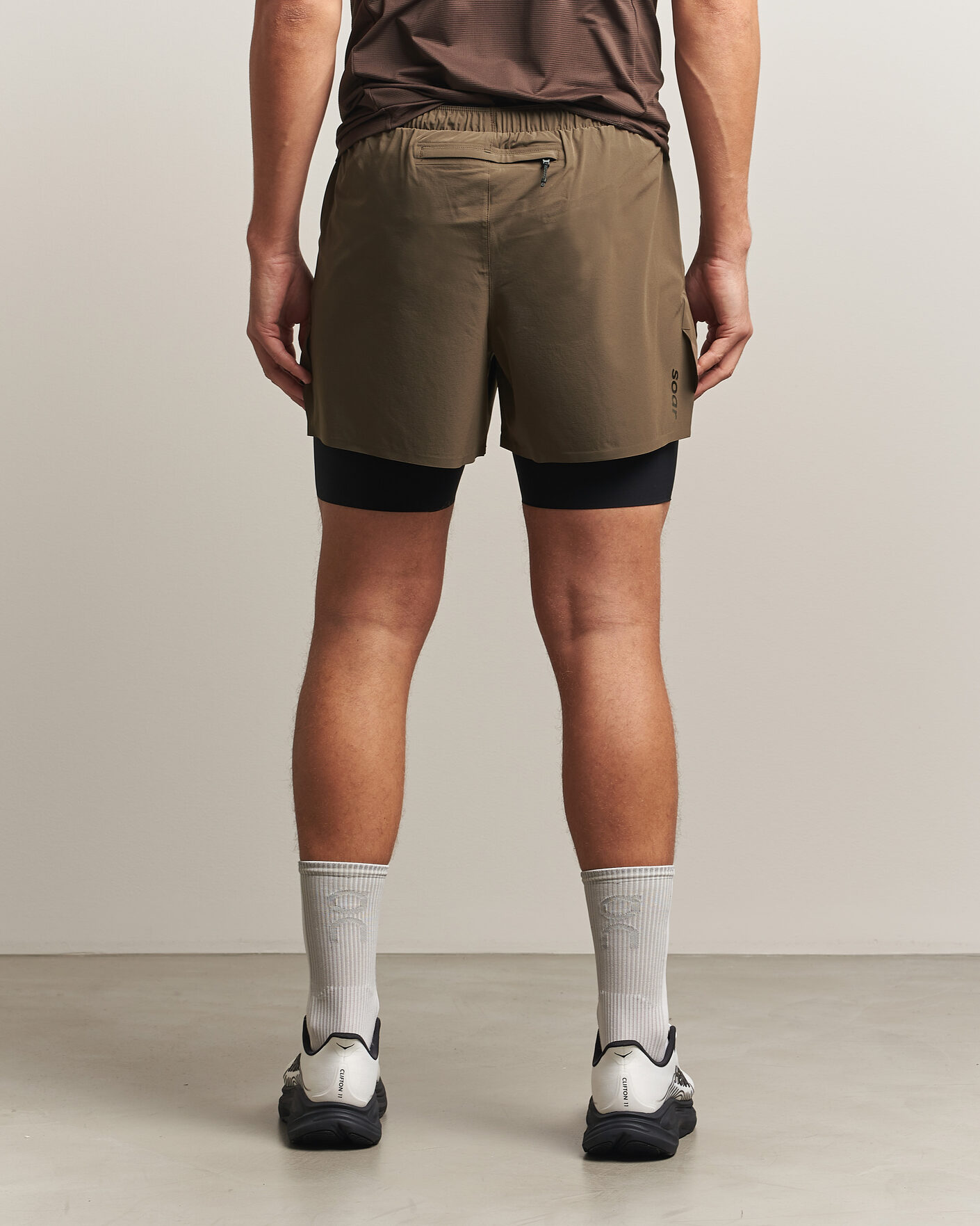 Uomini | Pantaloncini | SOAR Running | Dual Run Shorts Khaki