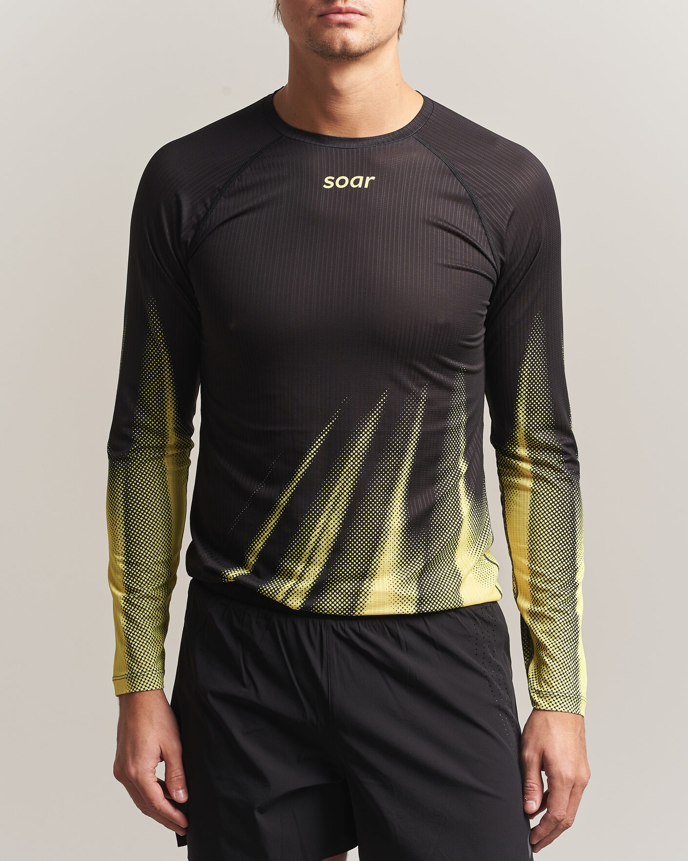 Uomini | T-shirt | SOAR Running | LS Race Base Yellow/Black