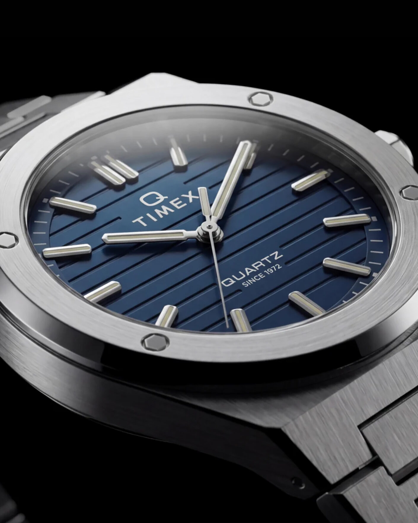 Uomini | Timex Q Marbella Quartz Stainless Steel 40,5mm Blue Dial | Timex | Q Marbella Quartz Stainless Steel 40,5mm Blue Dial