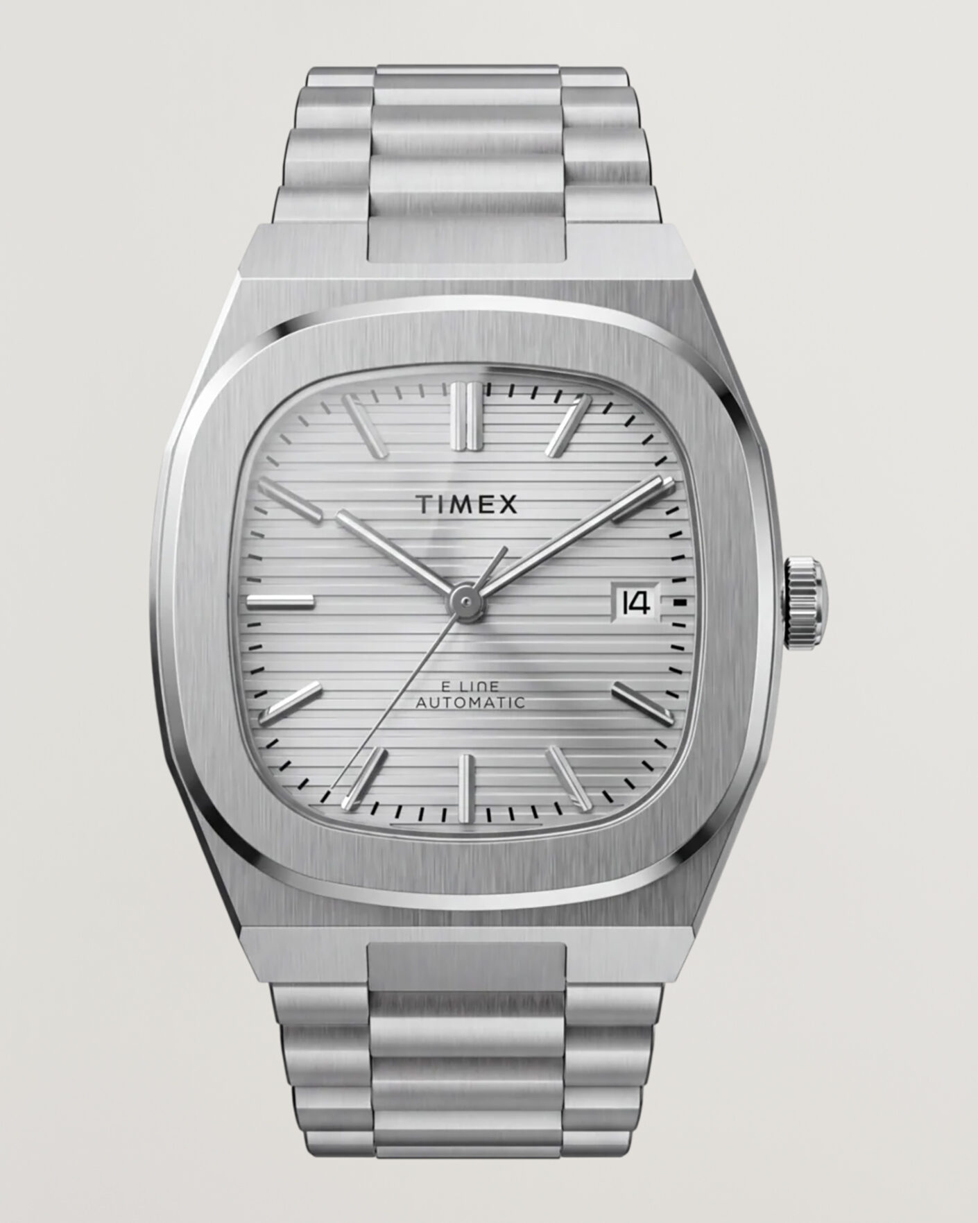 Uomini | Timex Automatic E Line Stainless Steel 38mm Silver Dial | Timex | Automatic E Line Stainless Steel 38mm Silver Dial