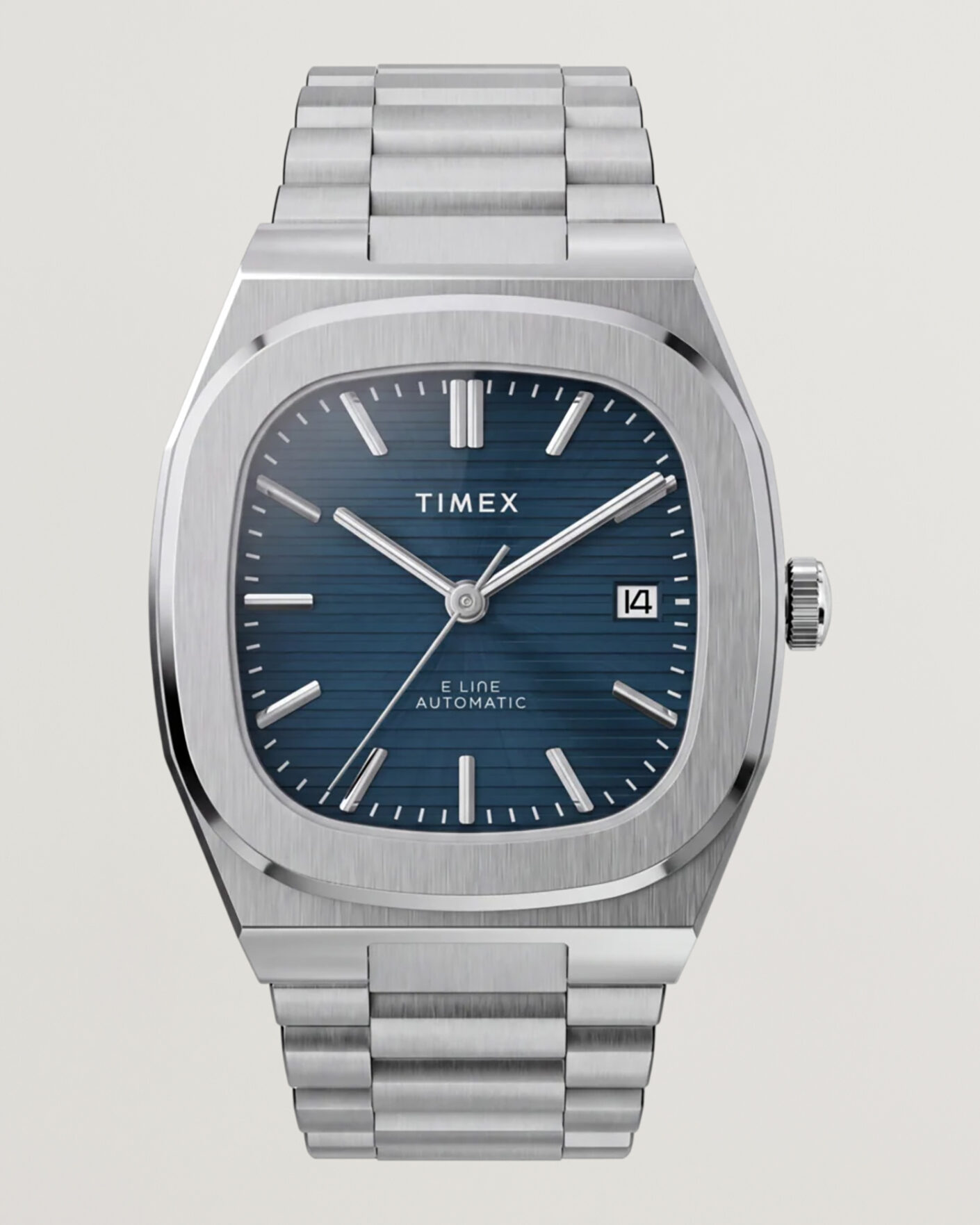 Uomini | Timex Automatic E Line Stainless Steel 38mm Dark Blue Dial | Timex | Automatic E Line Stainless Steel 38mm Dark Blue Dial