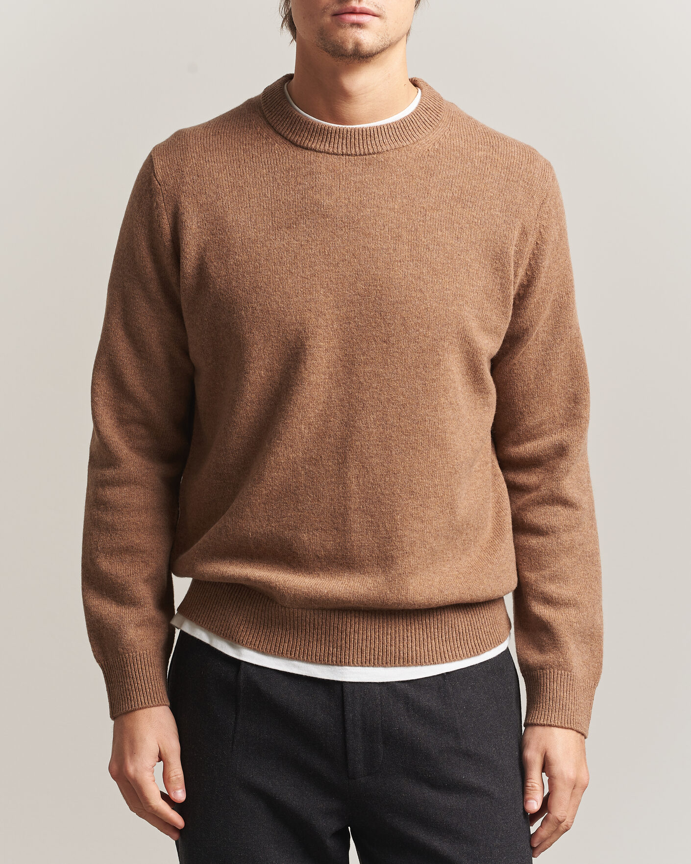 Uomini | Maglieria | Samsøe Samsøe | Isak Knitted Crew Neck Lead Gray